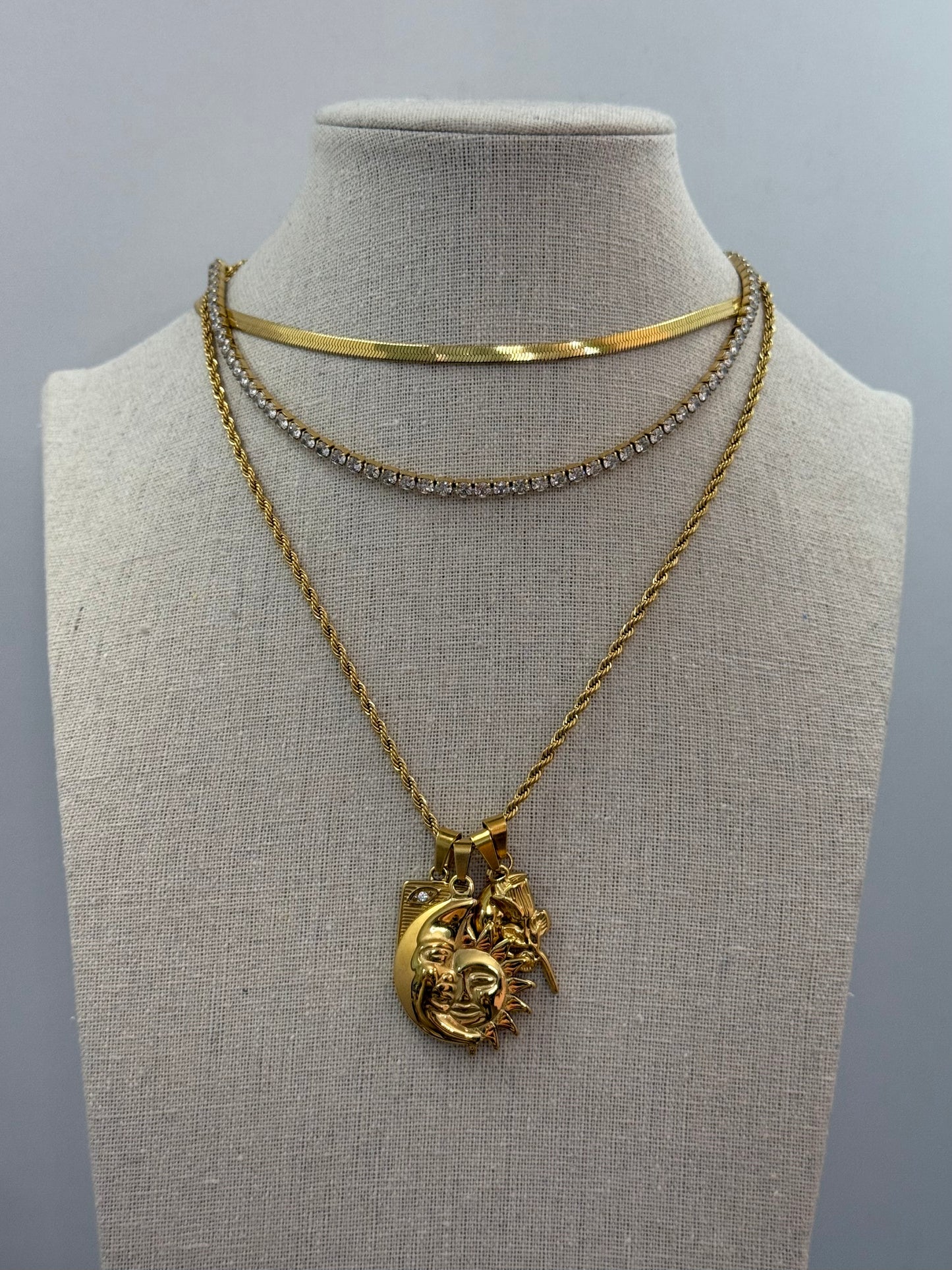 Collana multi charm gold/silver