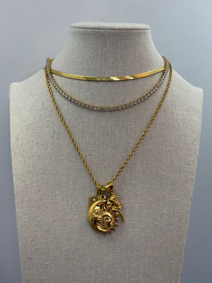 Collana multi charm gold/silver