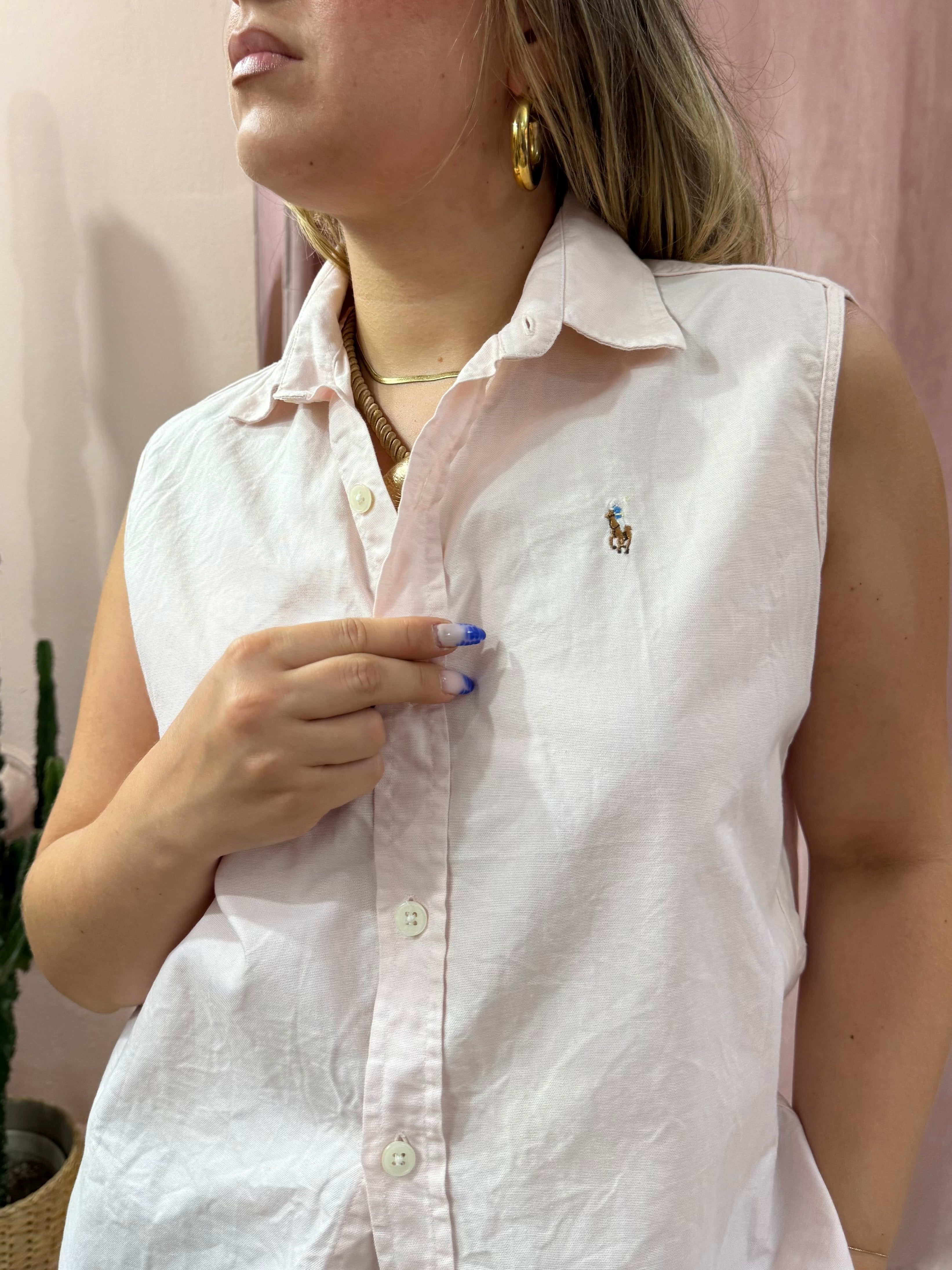 Camicia Smanicata Ralph Lauren rosa