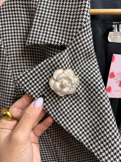 Blazer pied de poule avvitato in lana