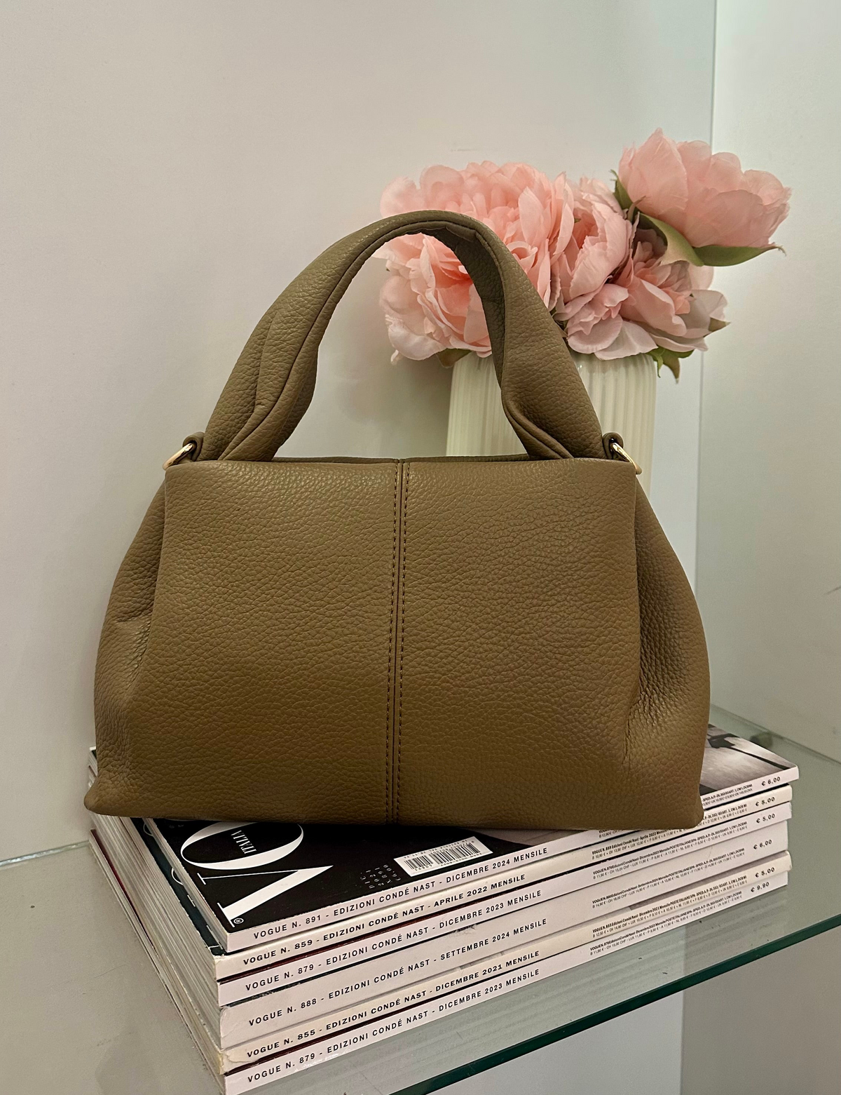 Borsa a mano verdone con tracolla
