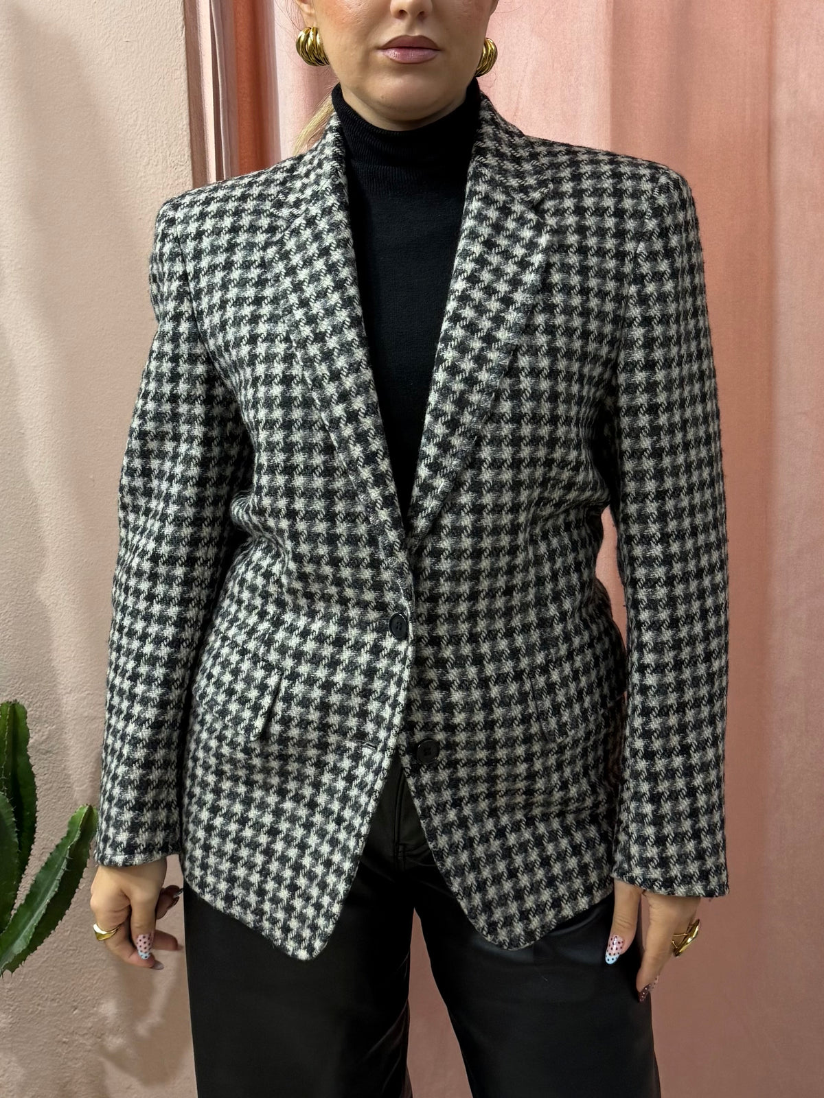 Blazer in pura lana pied de poule