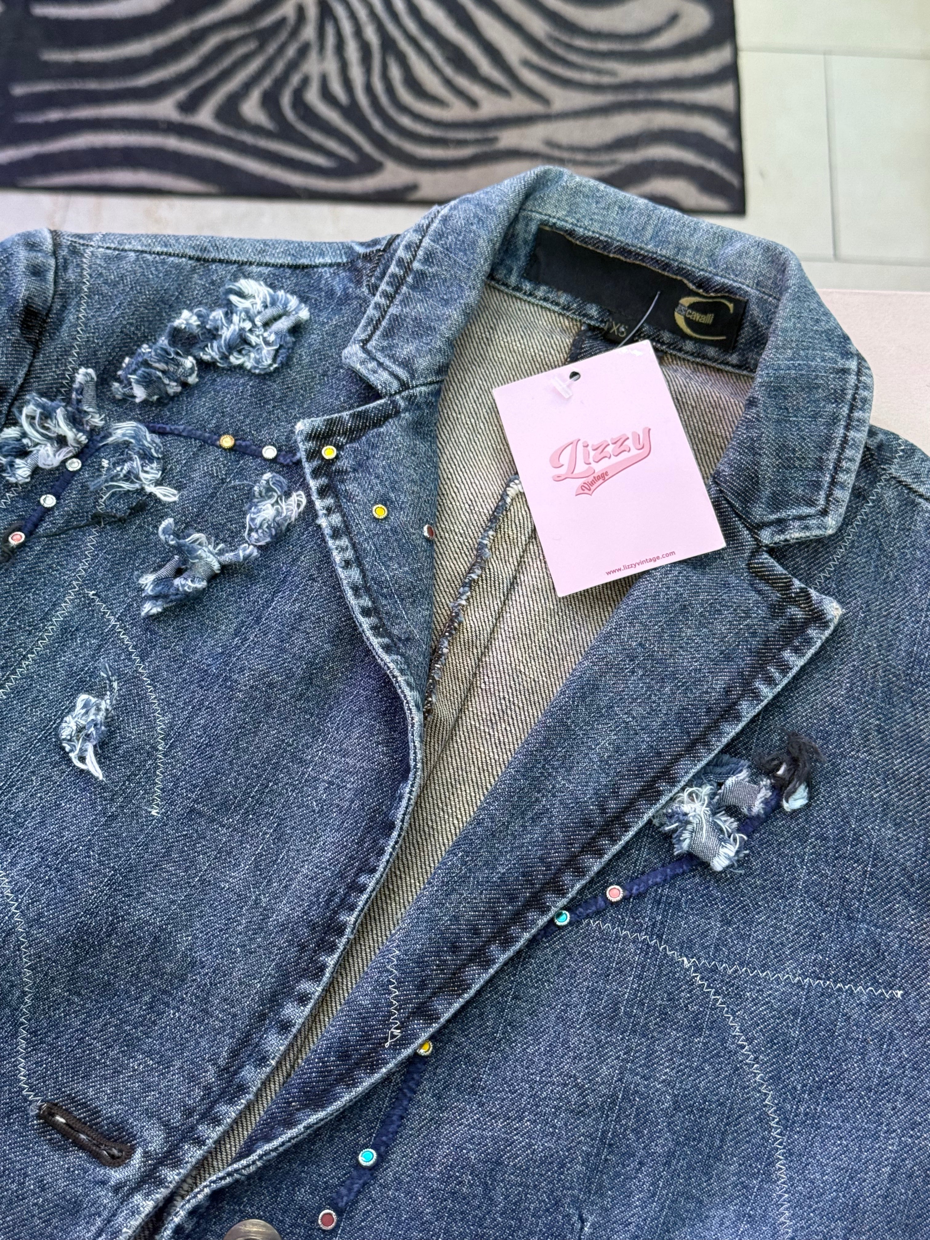 Giacca in denim Just Cavalli con applicazioni
