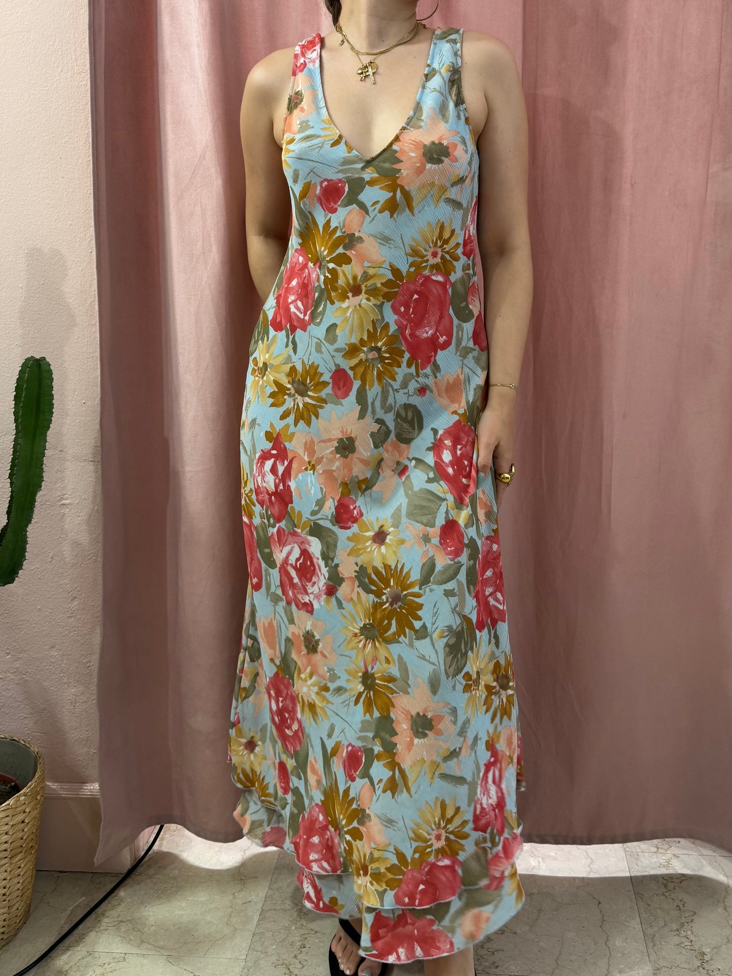 Vestito maxi in fantasia a fiori