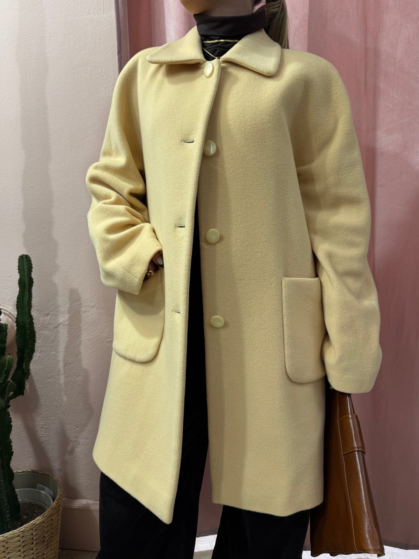 Cappotto vintage in lana crema