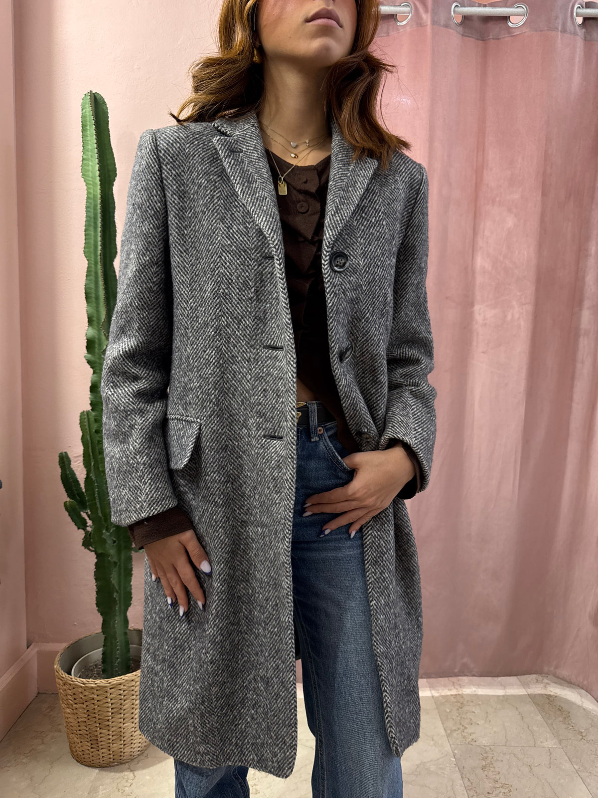 Cappotto Sportmax spigato in lana