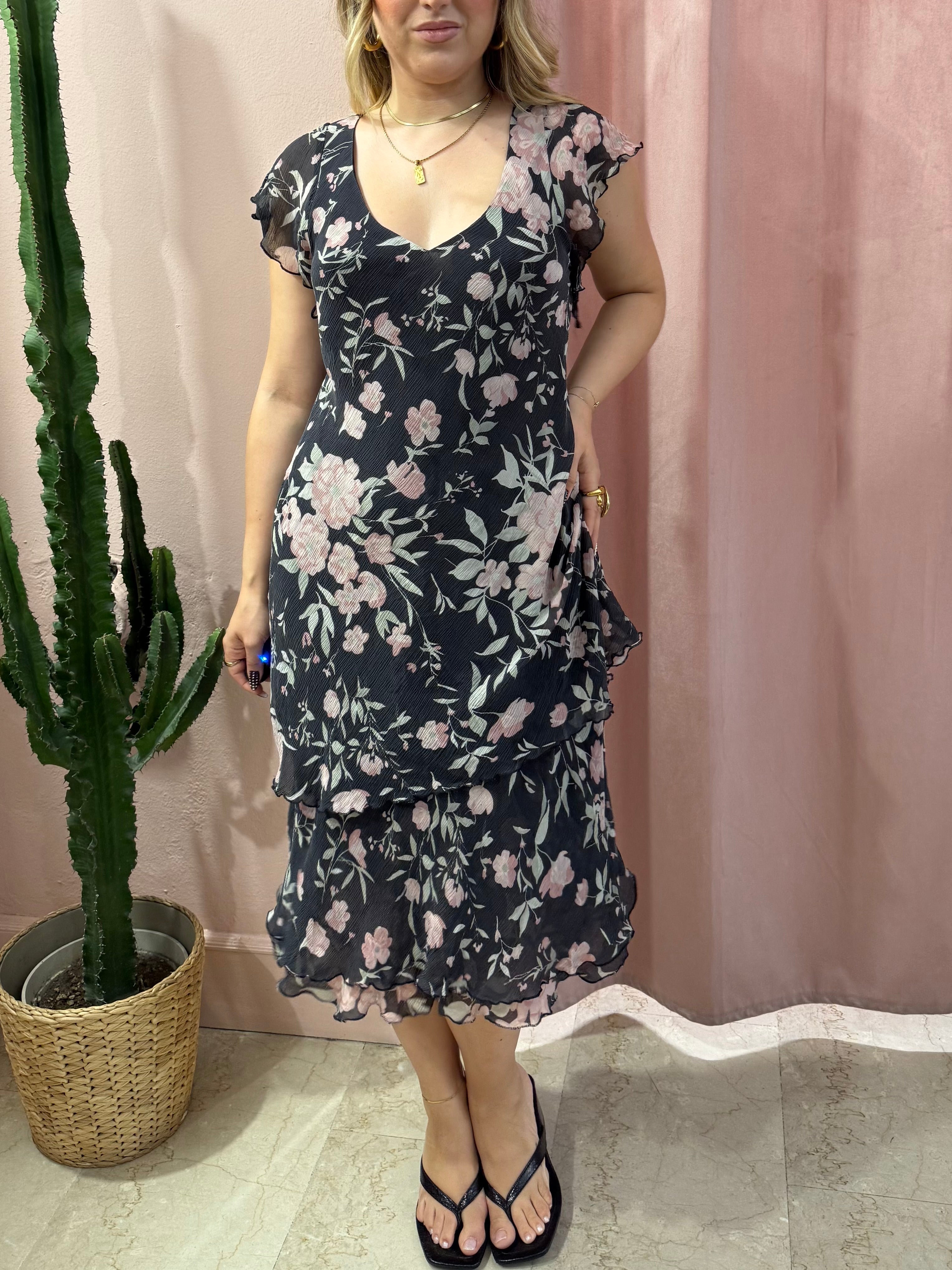 Vestito romantico con fantasia fiori