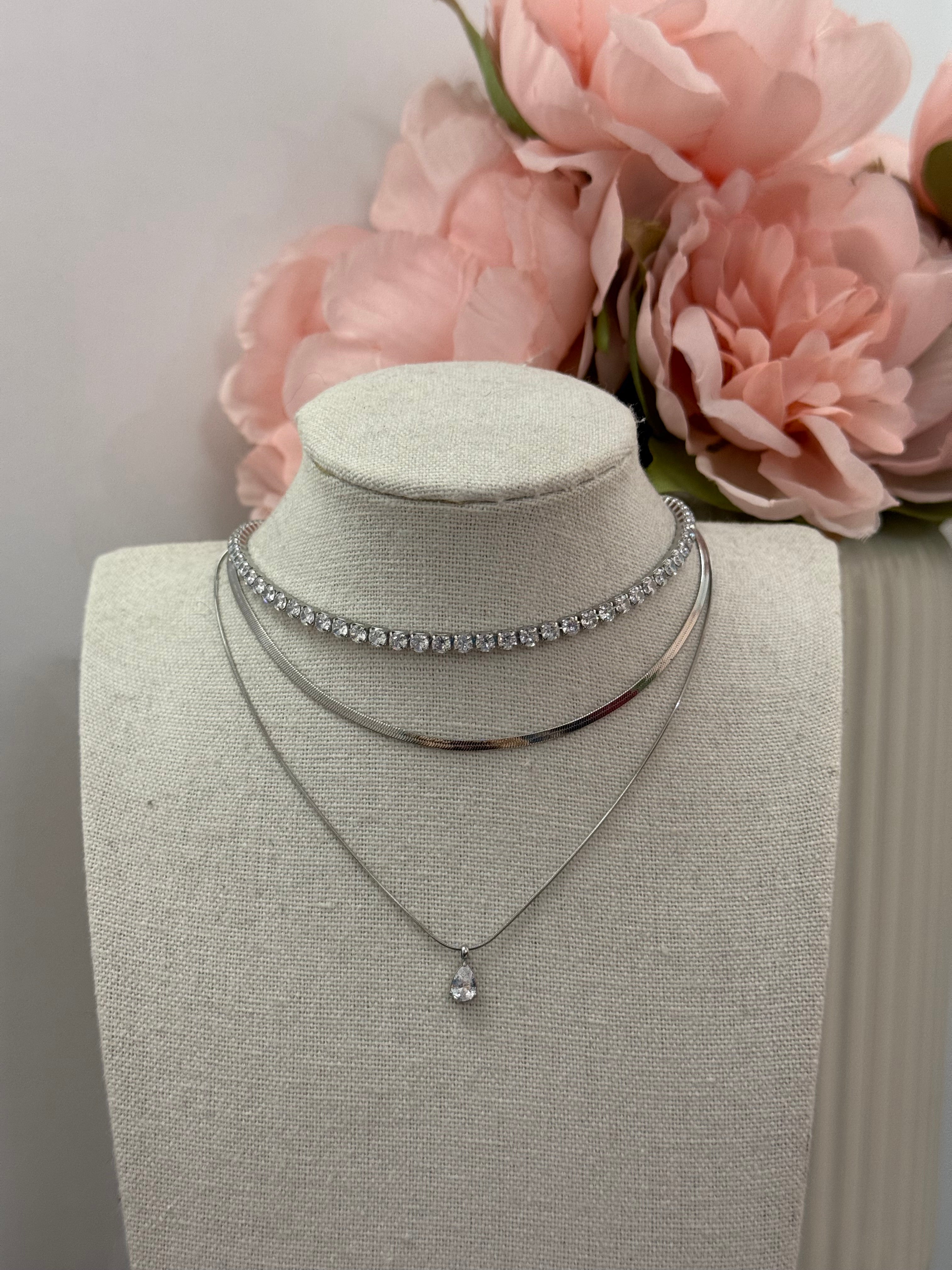 Collana tennis regolabile gold/ silver