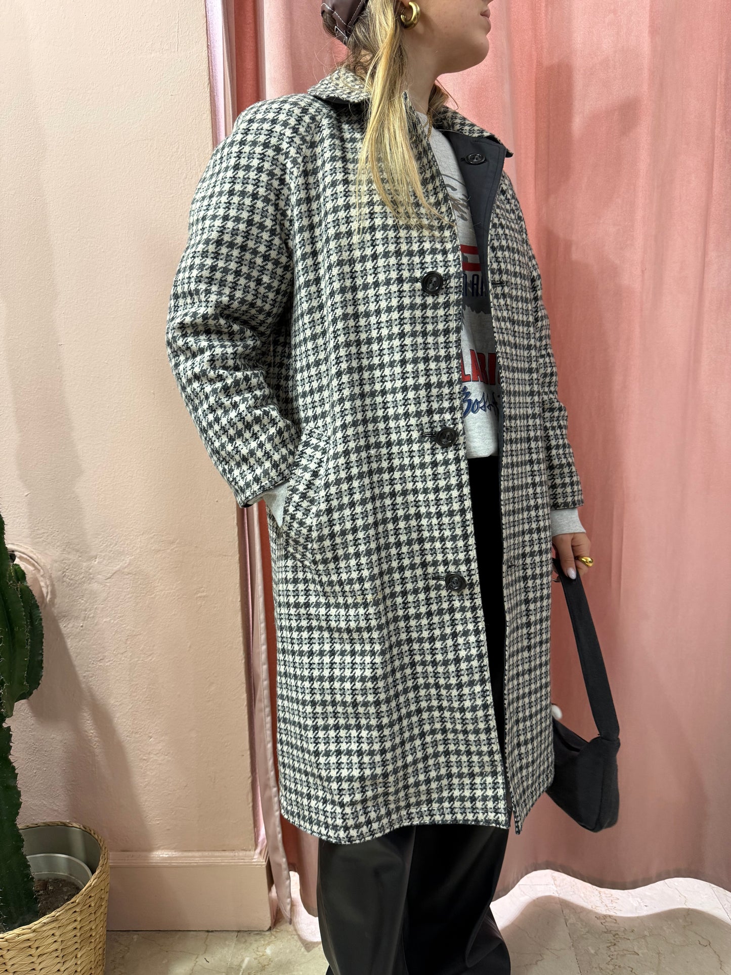 Trench reversibile a quadretti