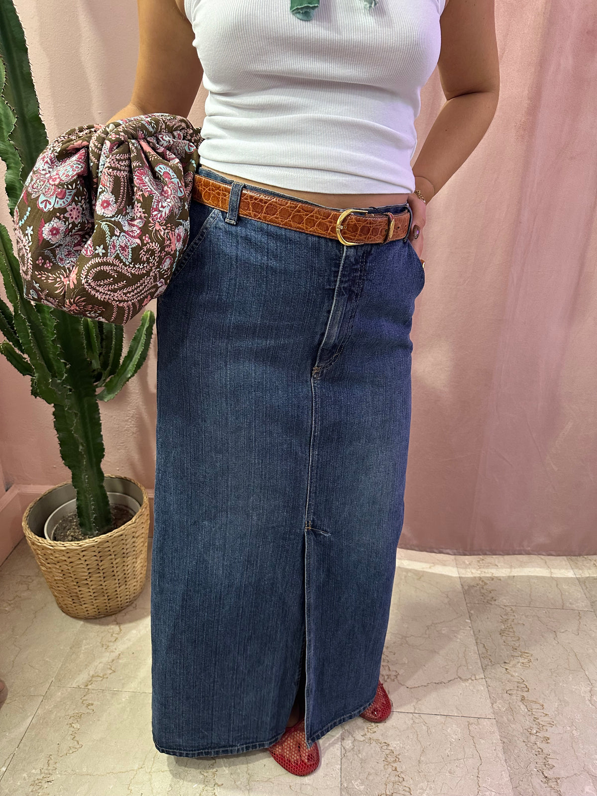Maxi gonna lunga di jeans