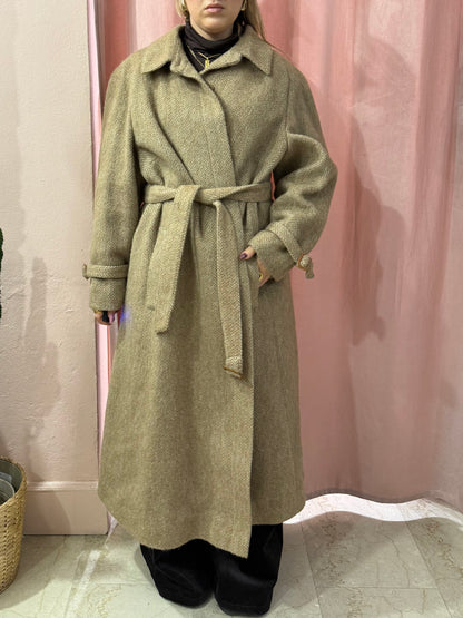 Cappotto vintage spigato in lana