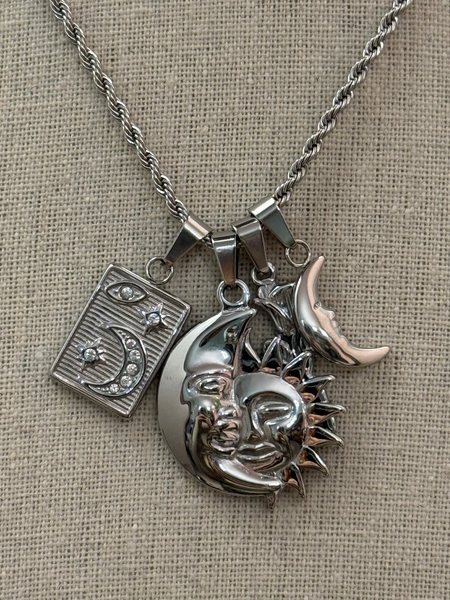 Collana multi charm gold/silver