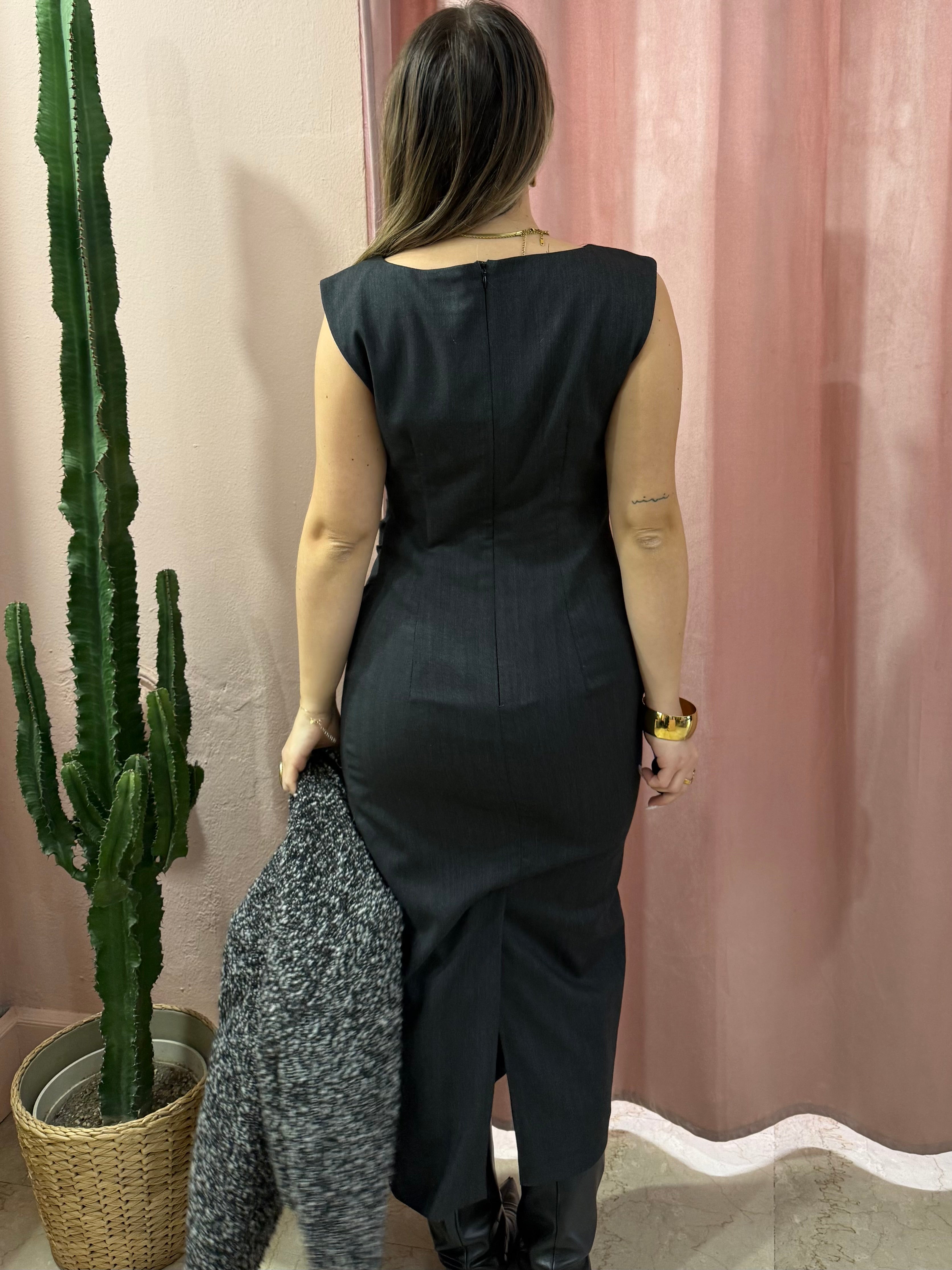 Vestito Marella antracite misto lana