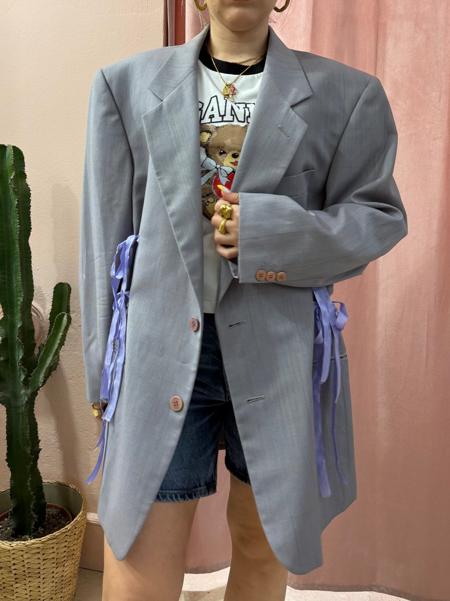 Blazer upcycling fiocchi lilla