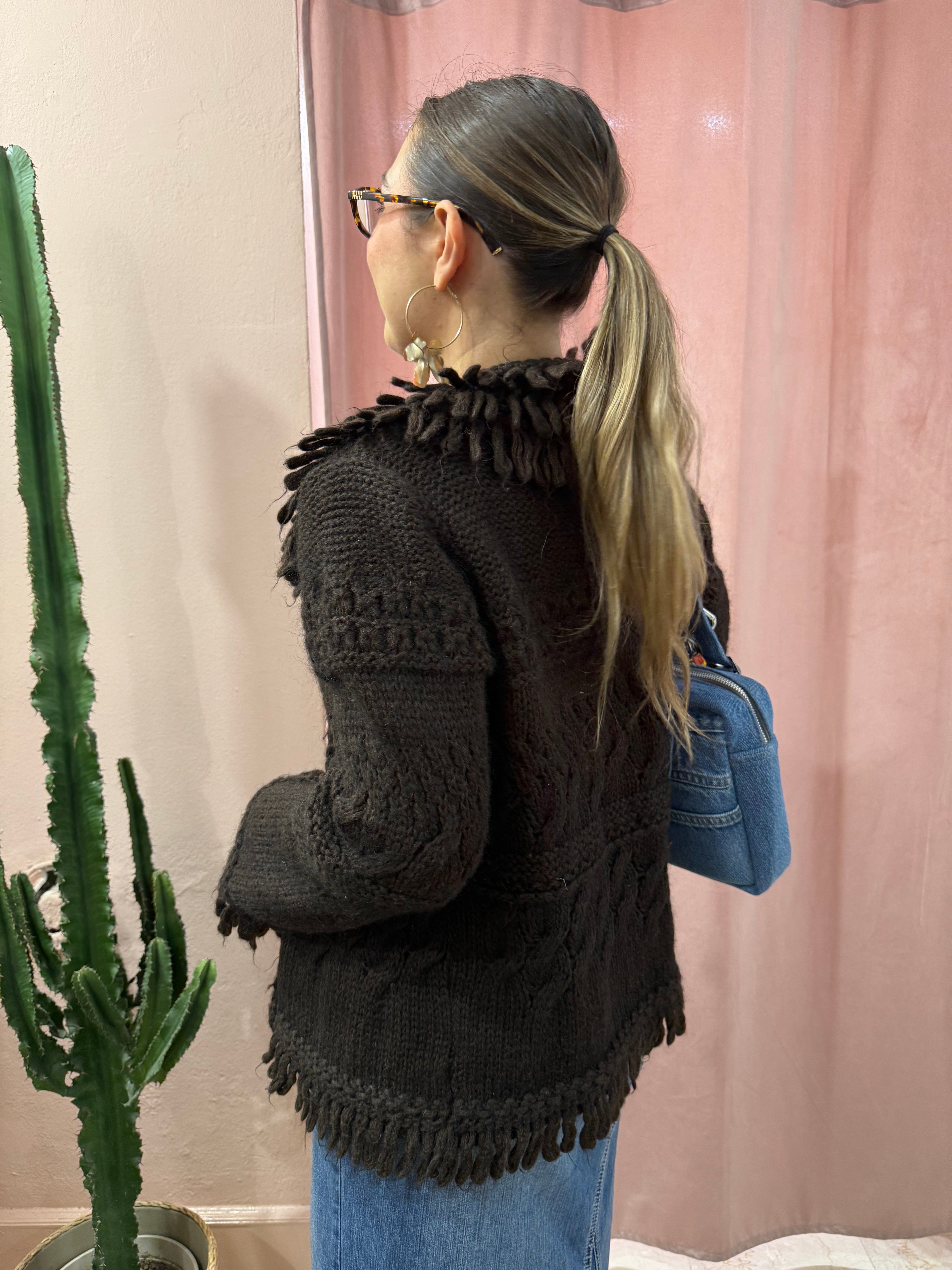 Cardigan 00s moro sfrangiato