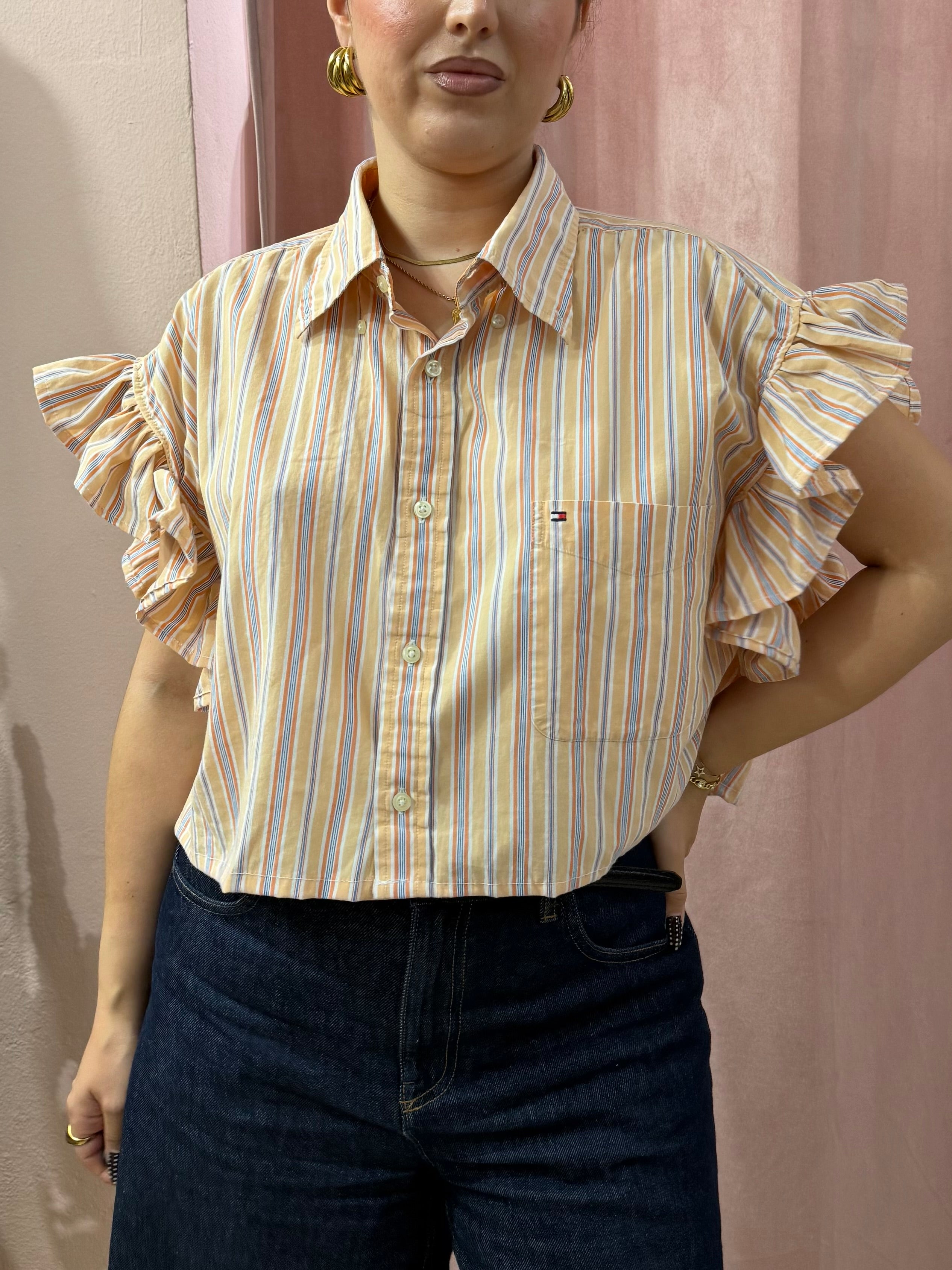Camicia Tommy Hilfiger upcycling volant a righe