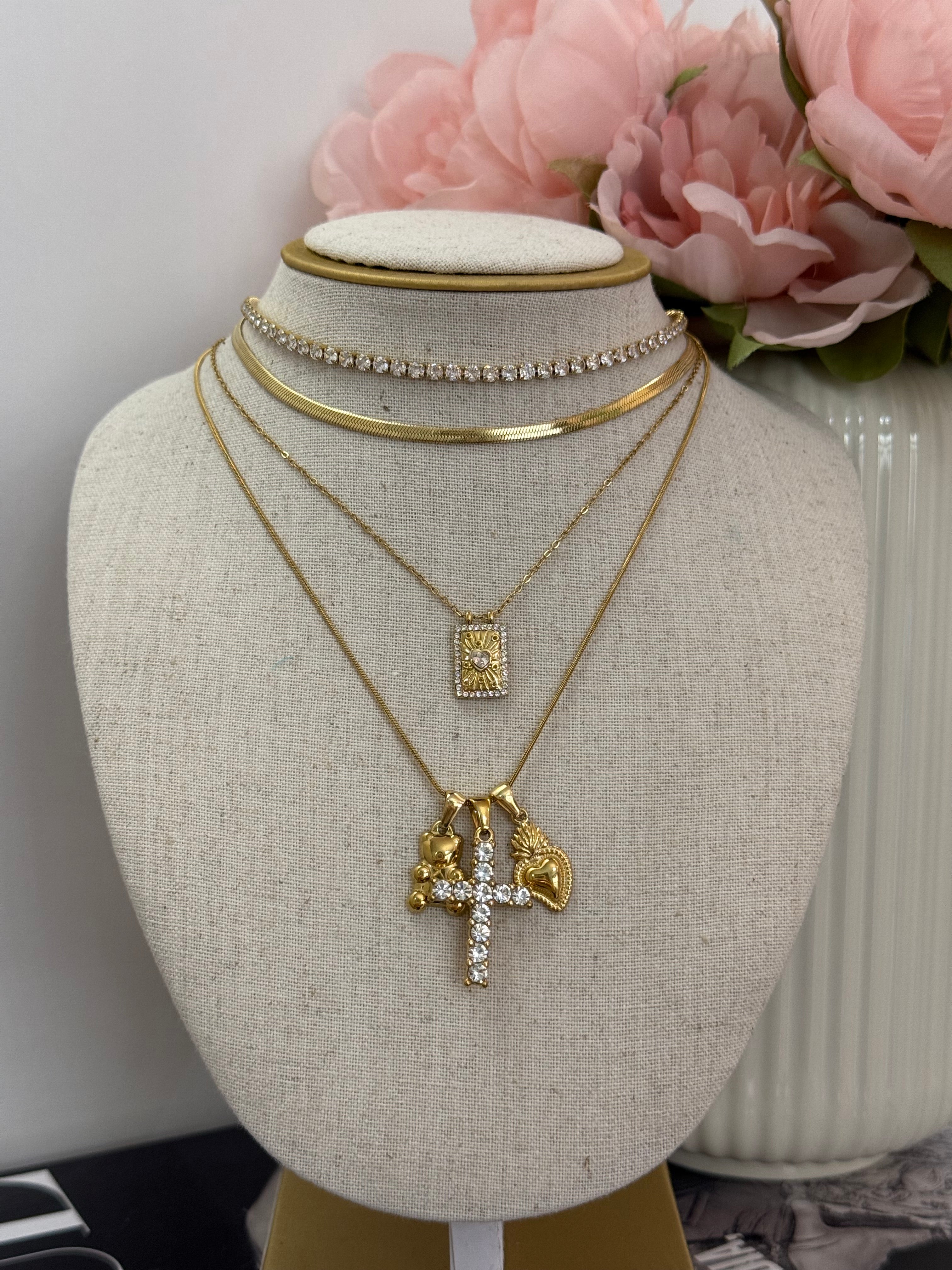 Collana multi charm orsetto