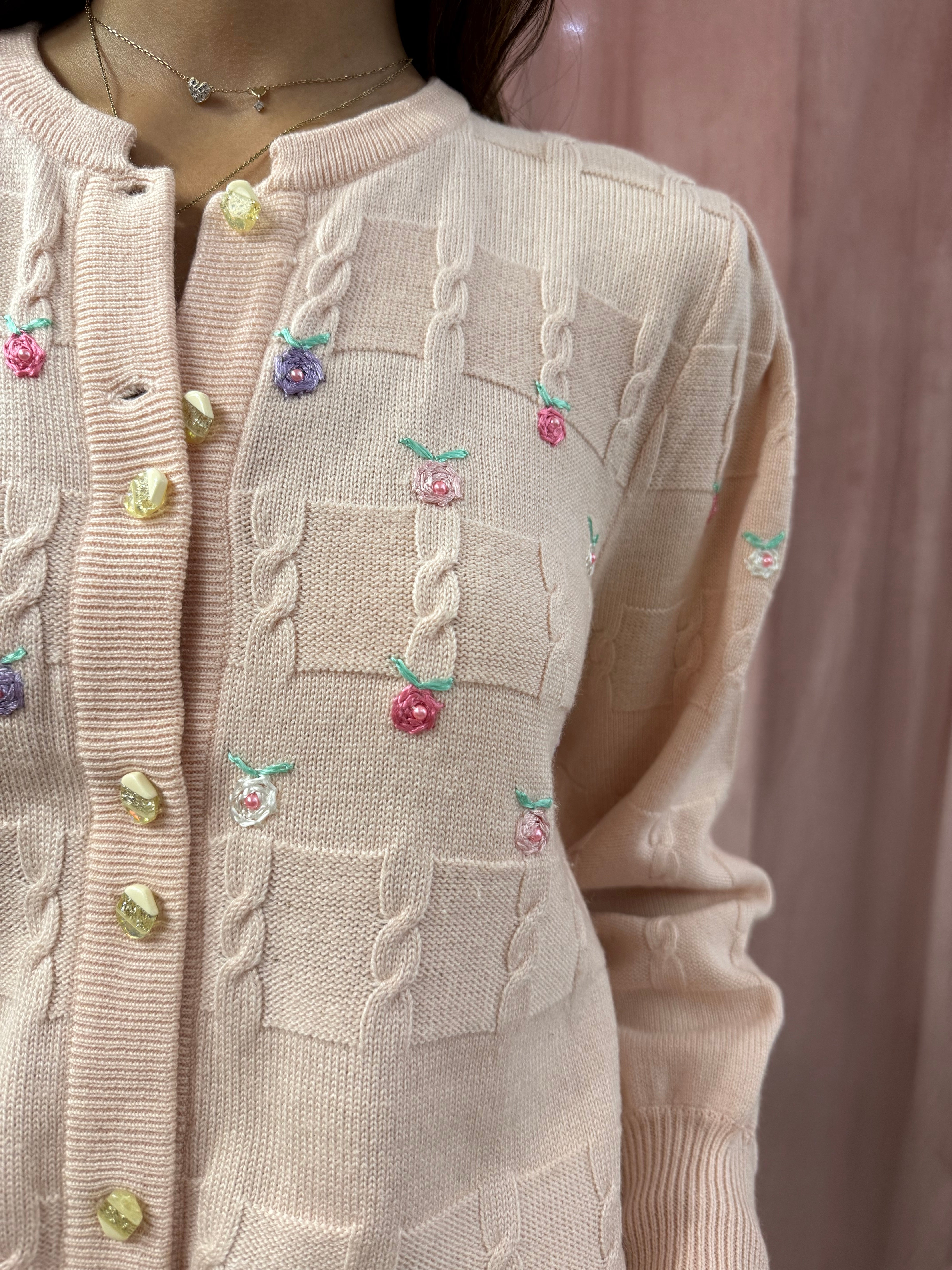 Maglione vintage con roselline