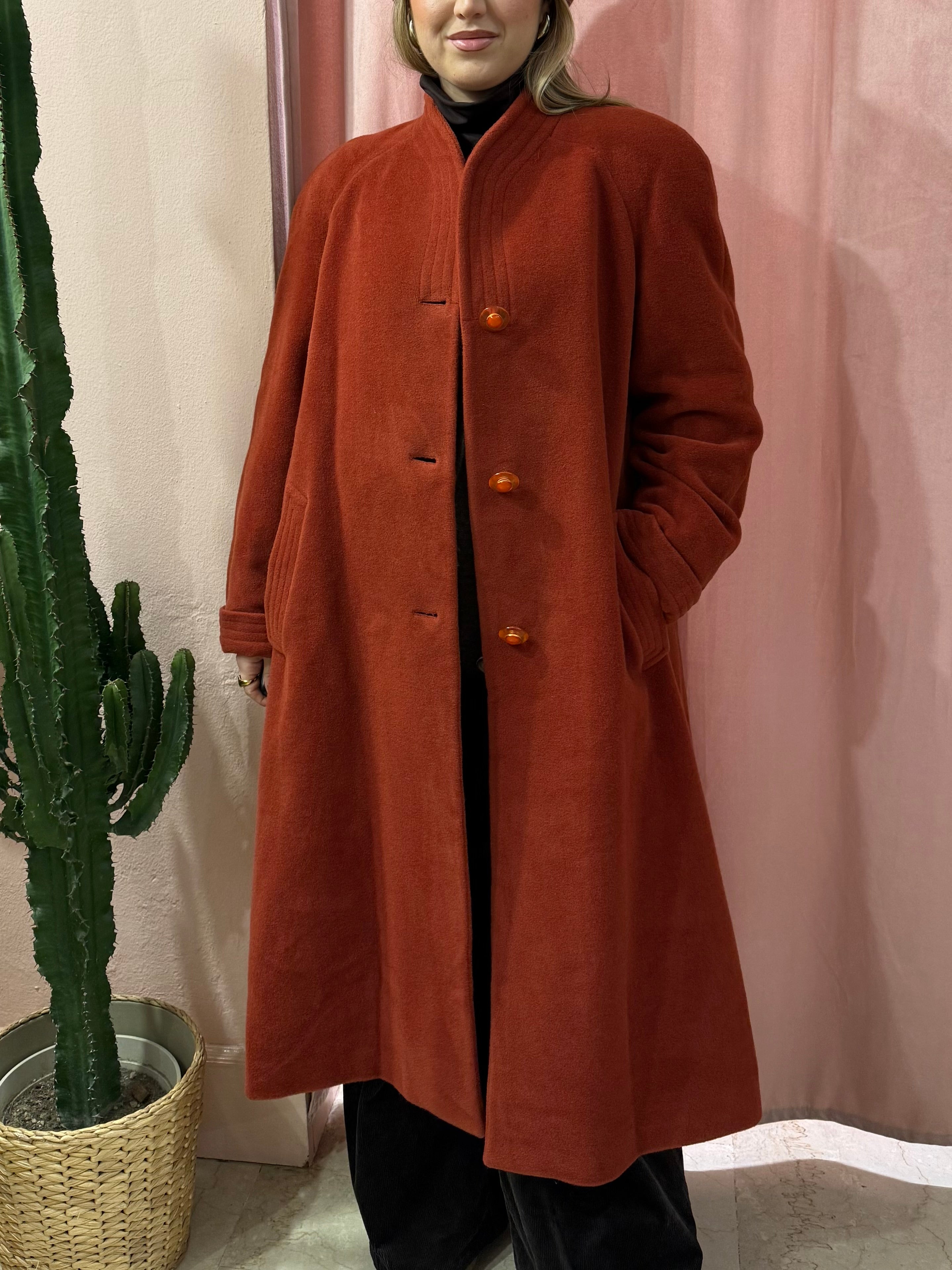 Cappotto vintage mattone in lana