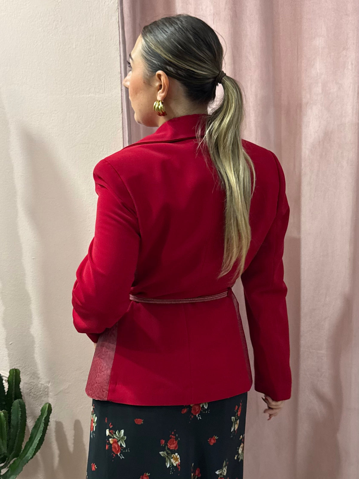 Giacca 00s rossa collo alto