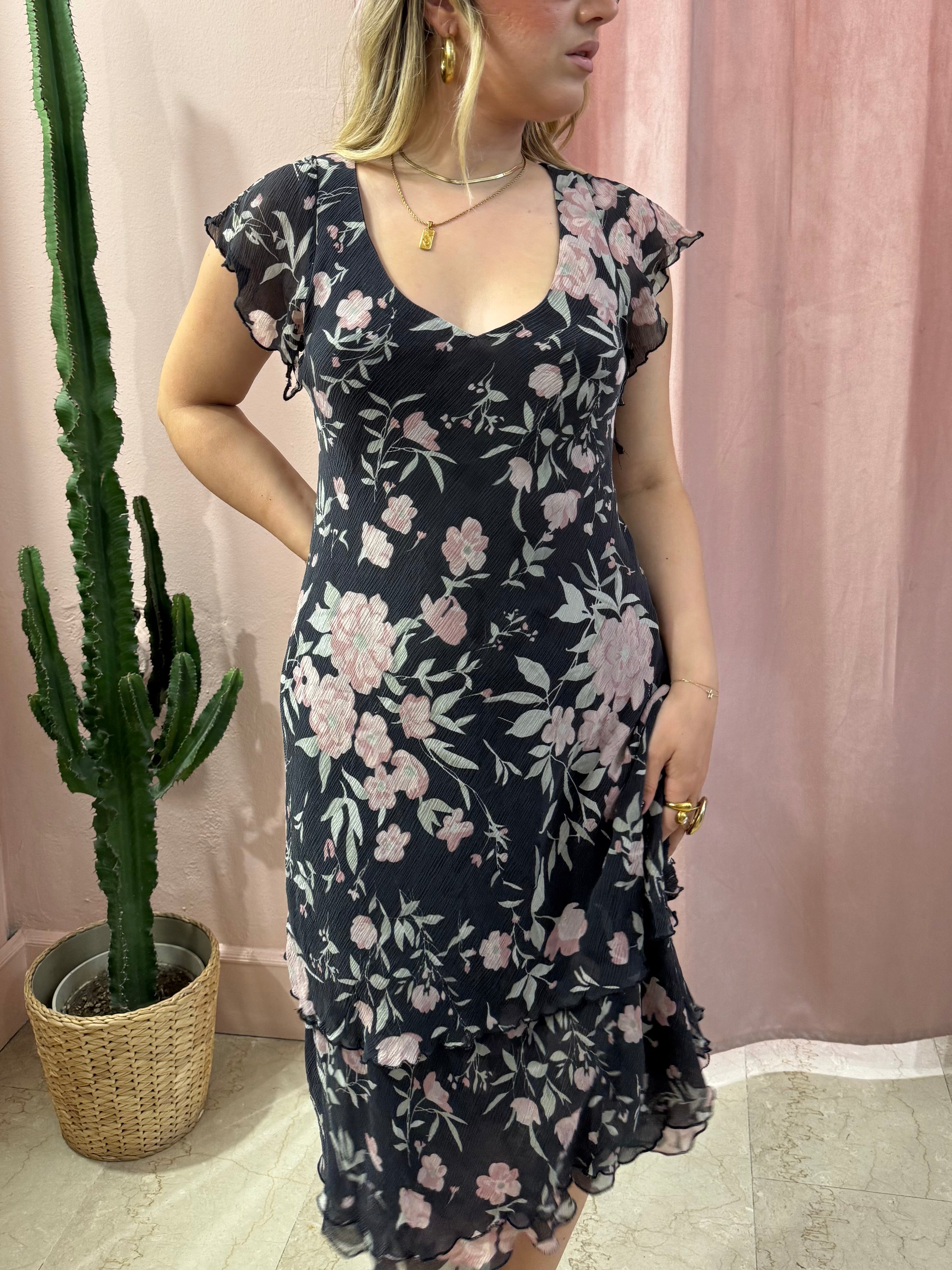 Vestito romantico con fantasia fiori