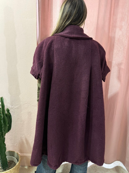 Cappotto smanicato burgundy