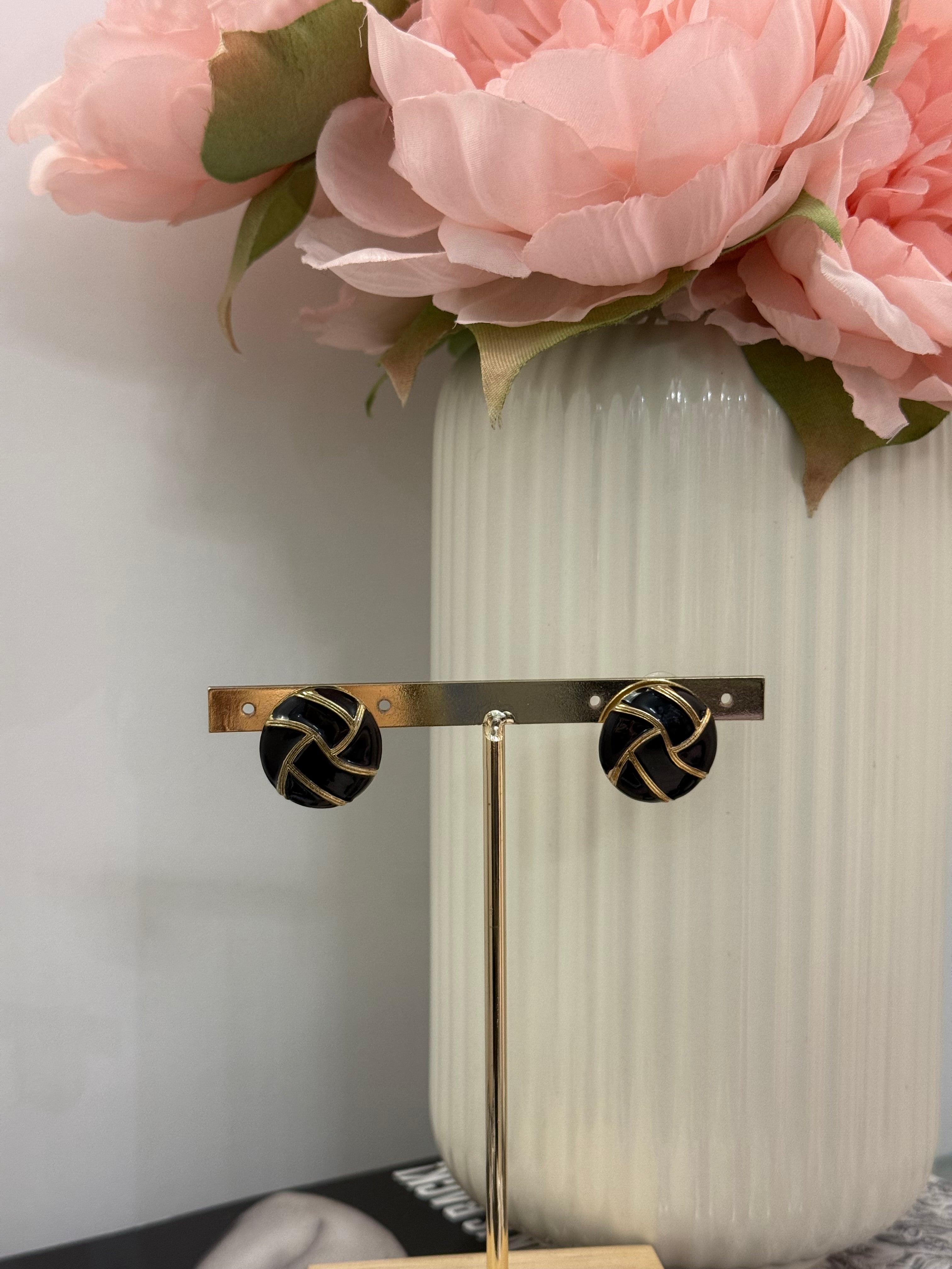 Orecchini a bottone neri - solo online