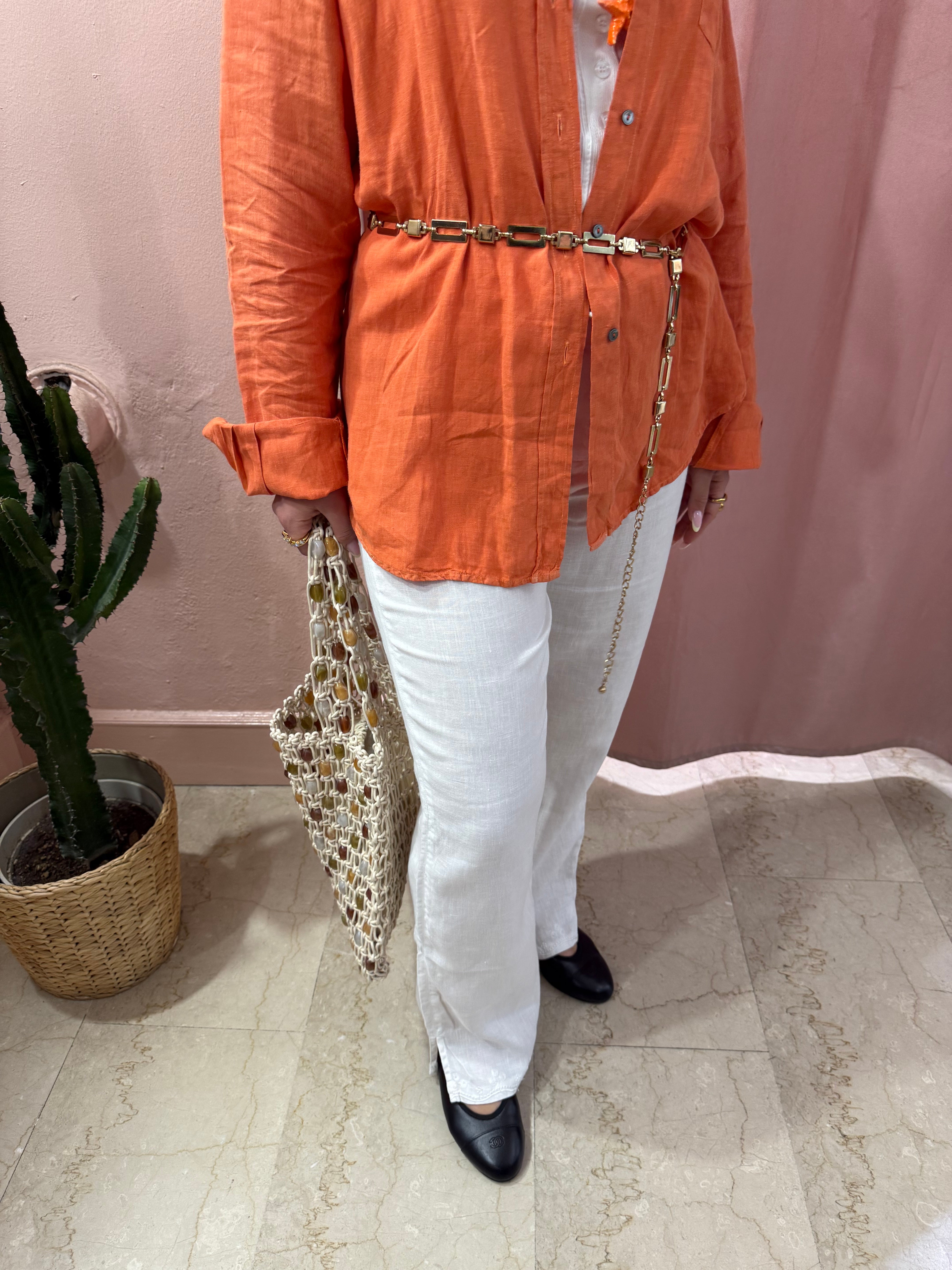 Pantalone morbido bianco con ricami