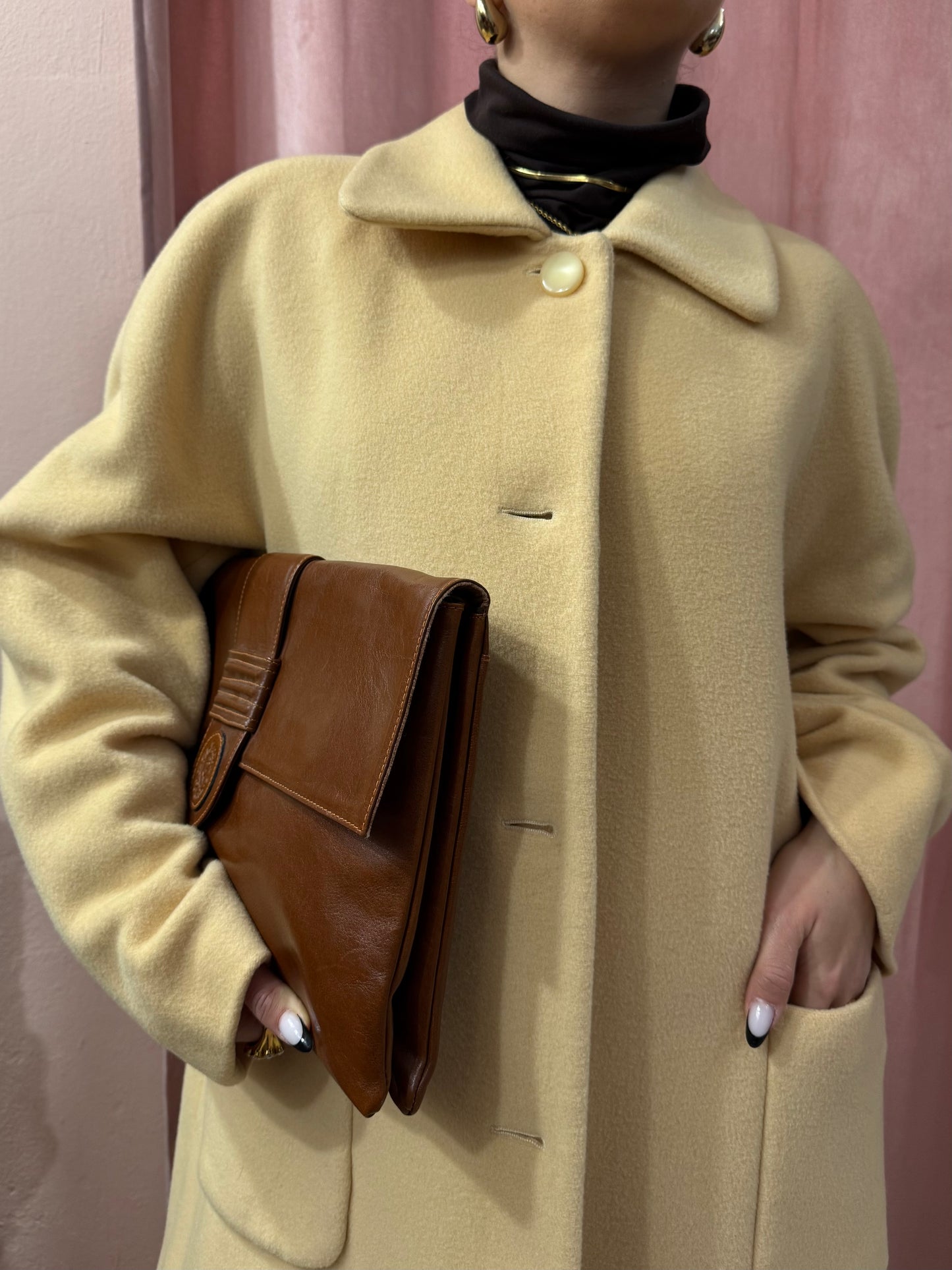 Cappotto vintage in lana crema