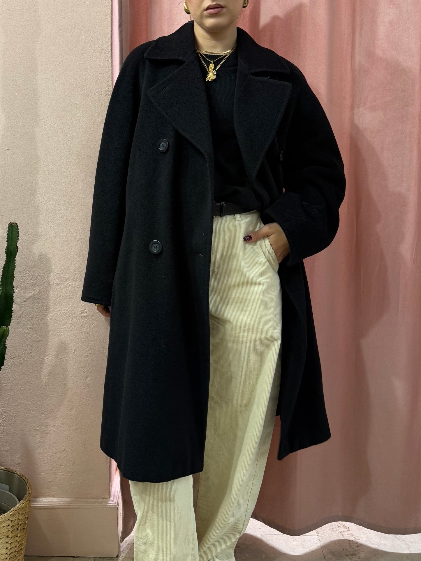 cappotto Max Mara nero lana e cashmere