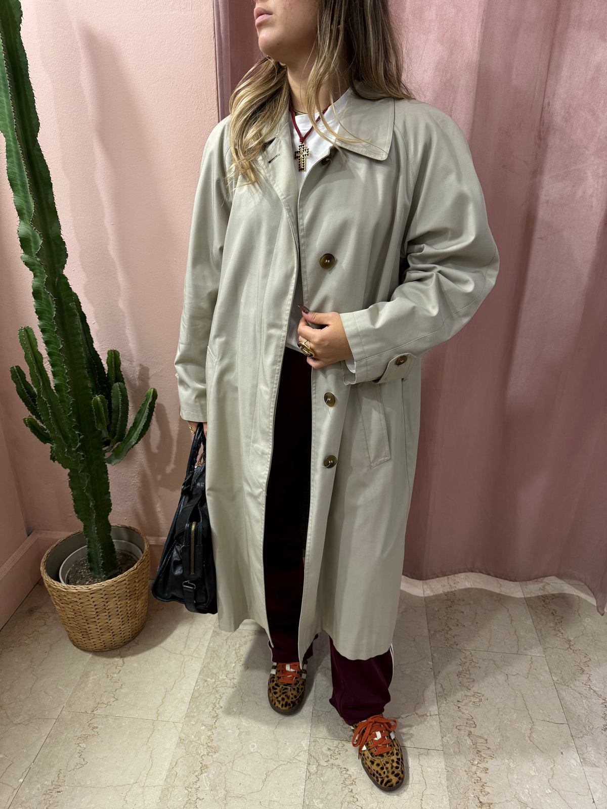 Trench vintage grigio