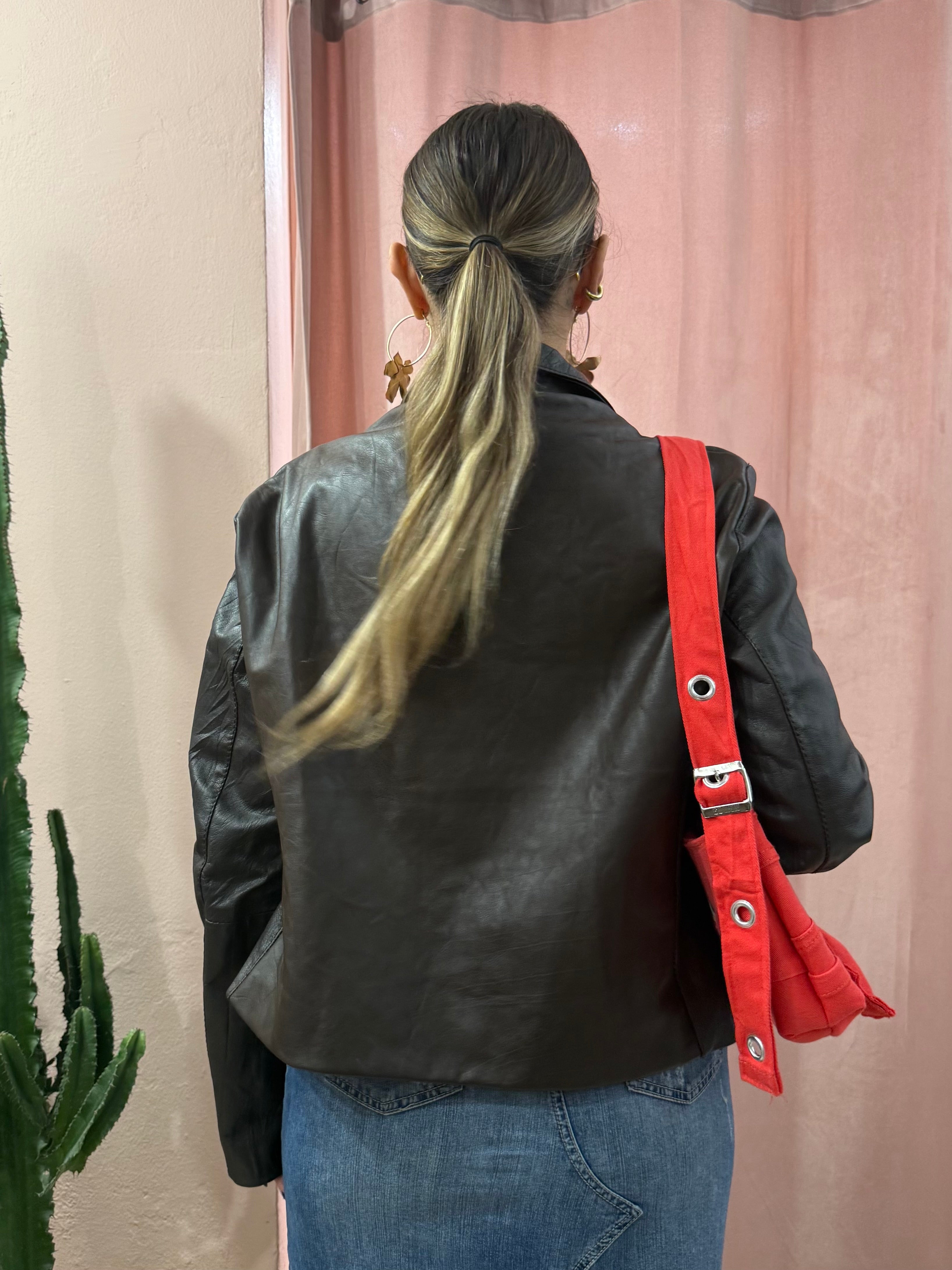 Blazer in pelle cioccolato