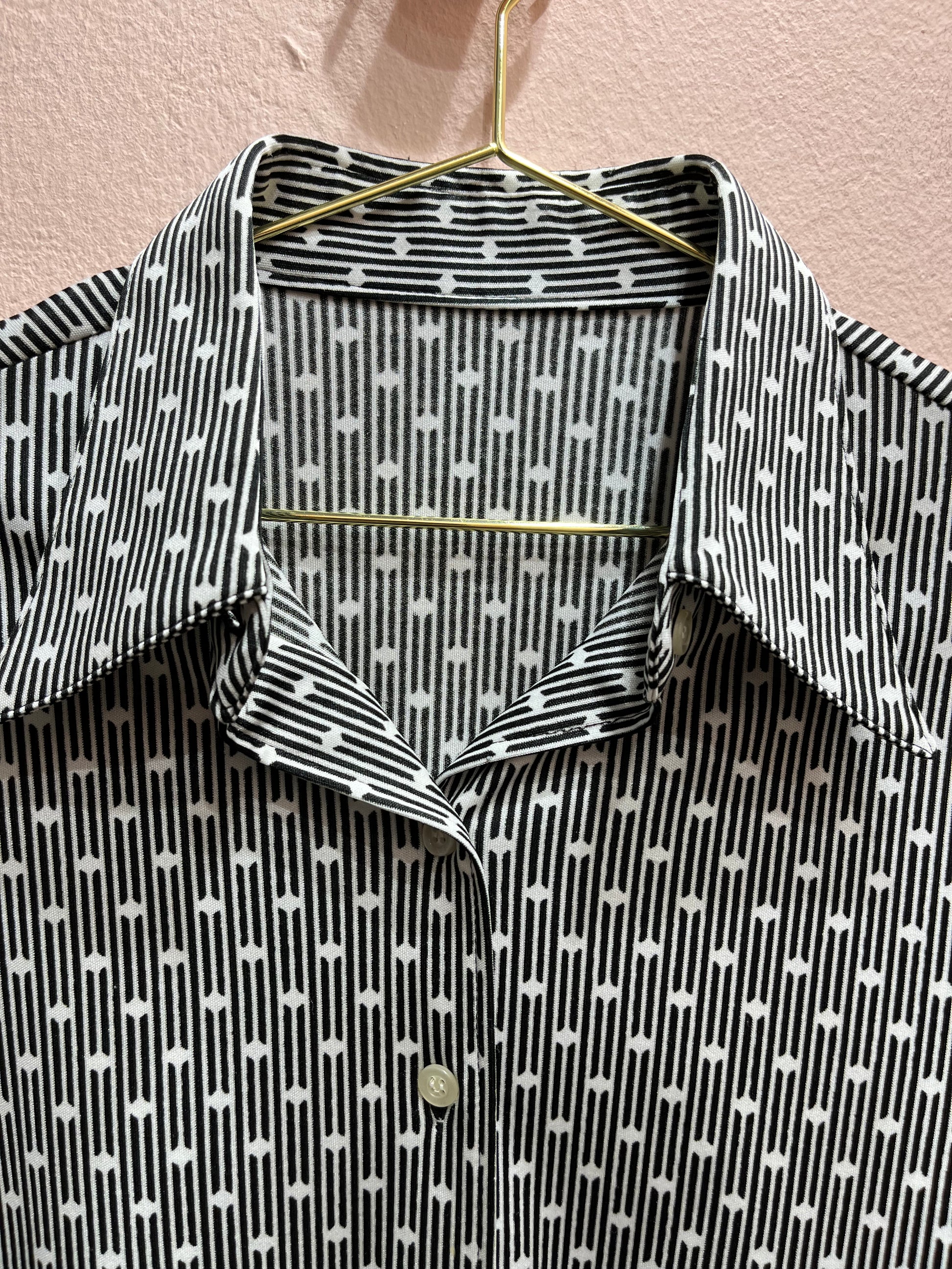 Camicia bianca e nera in fantasia Lizzy Vintage