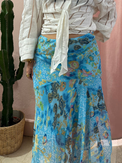 Gonna 2000 fantasia paisley azzurra