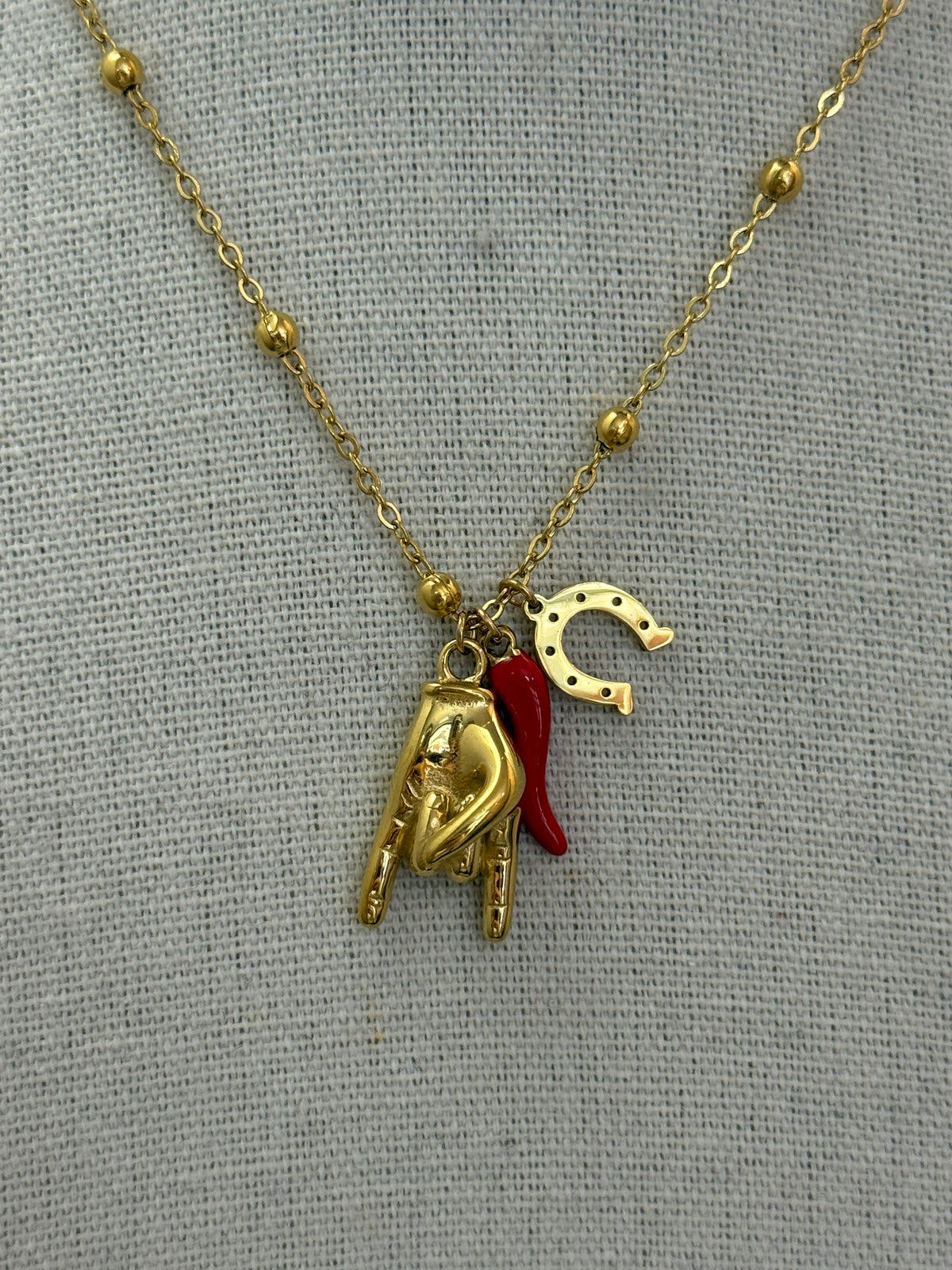Collana cornetto portafortuna
