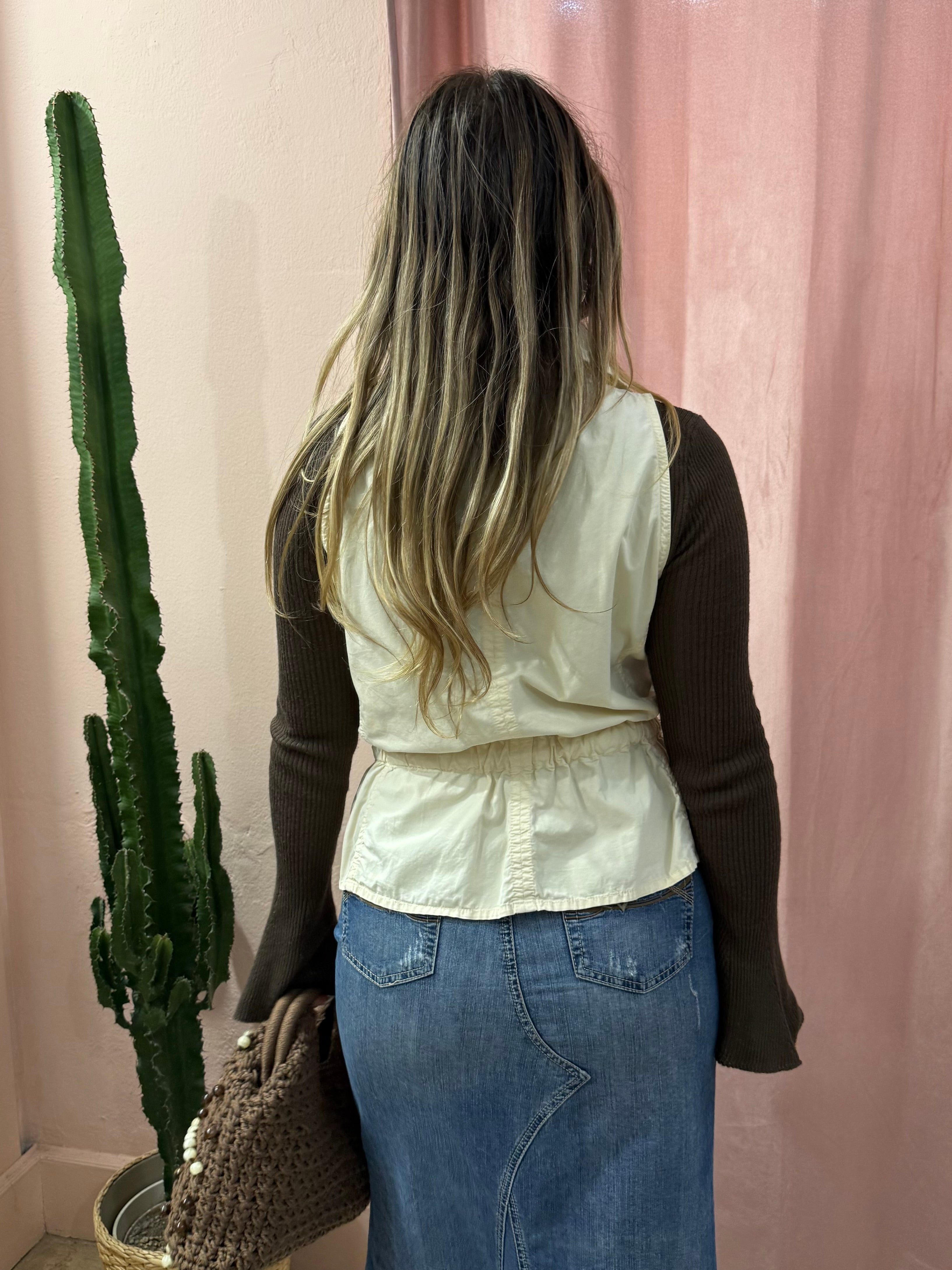 Smanicato Sportmax crema in cotone