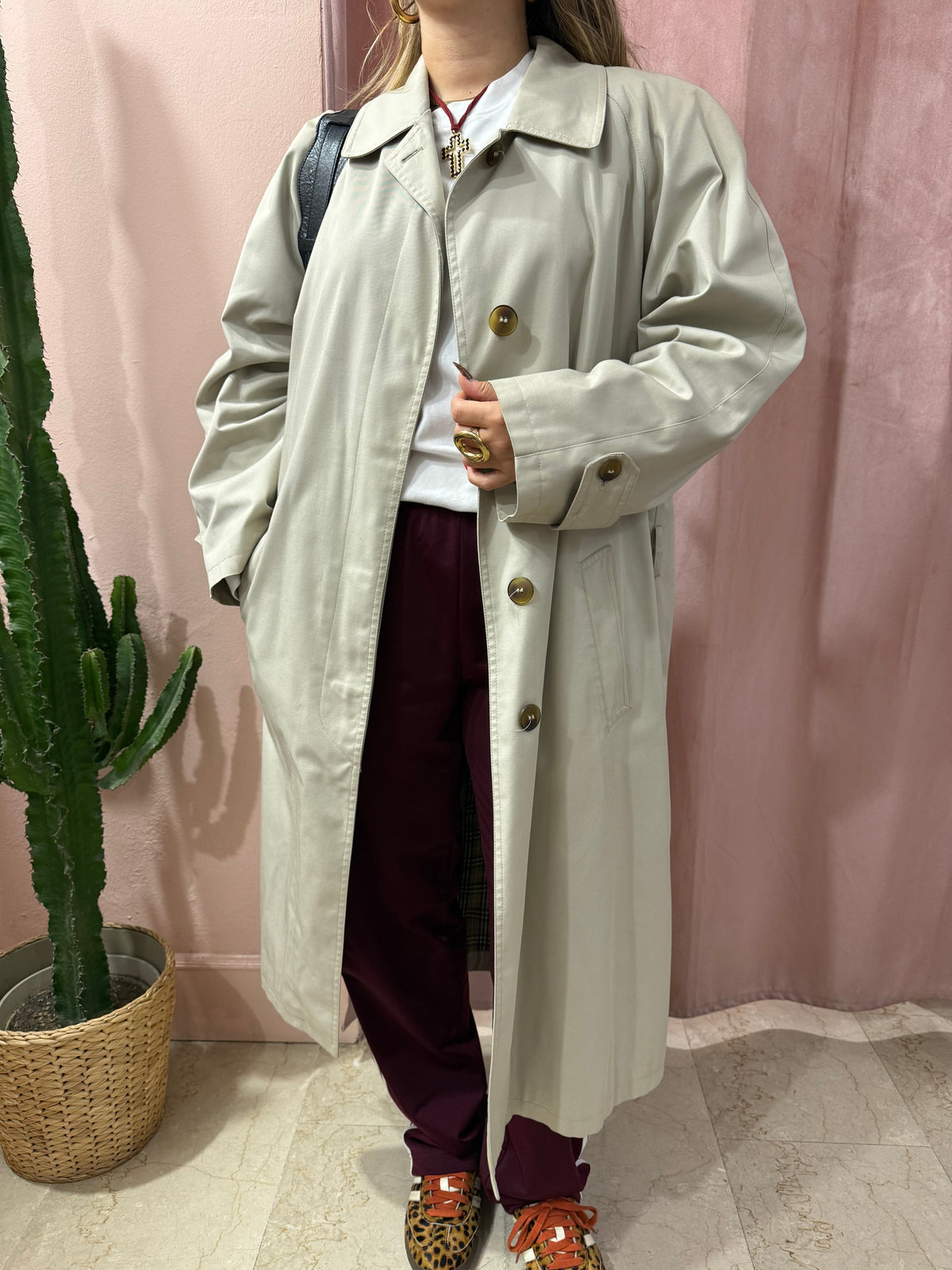 Trench vintage grigio