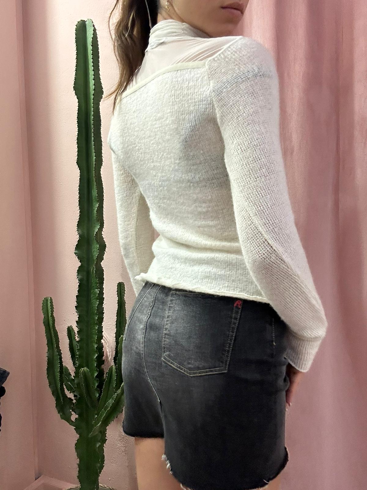 Minigonna in denim nero slavato