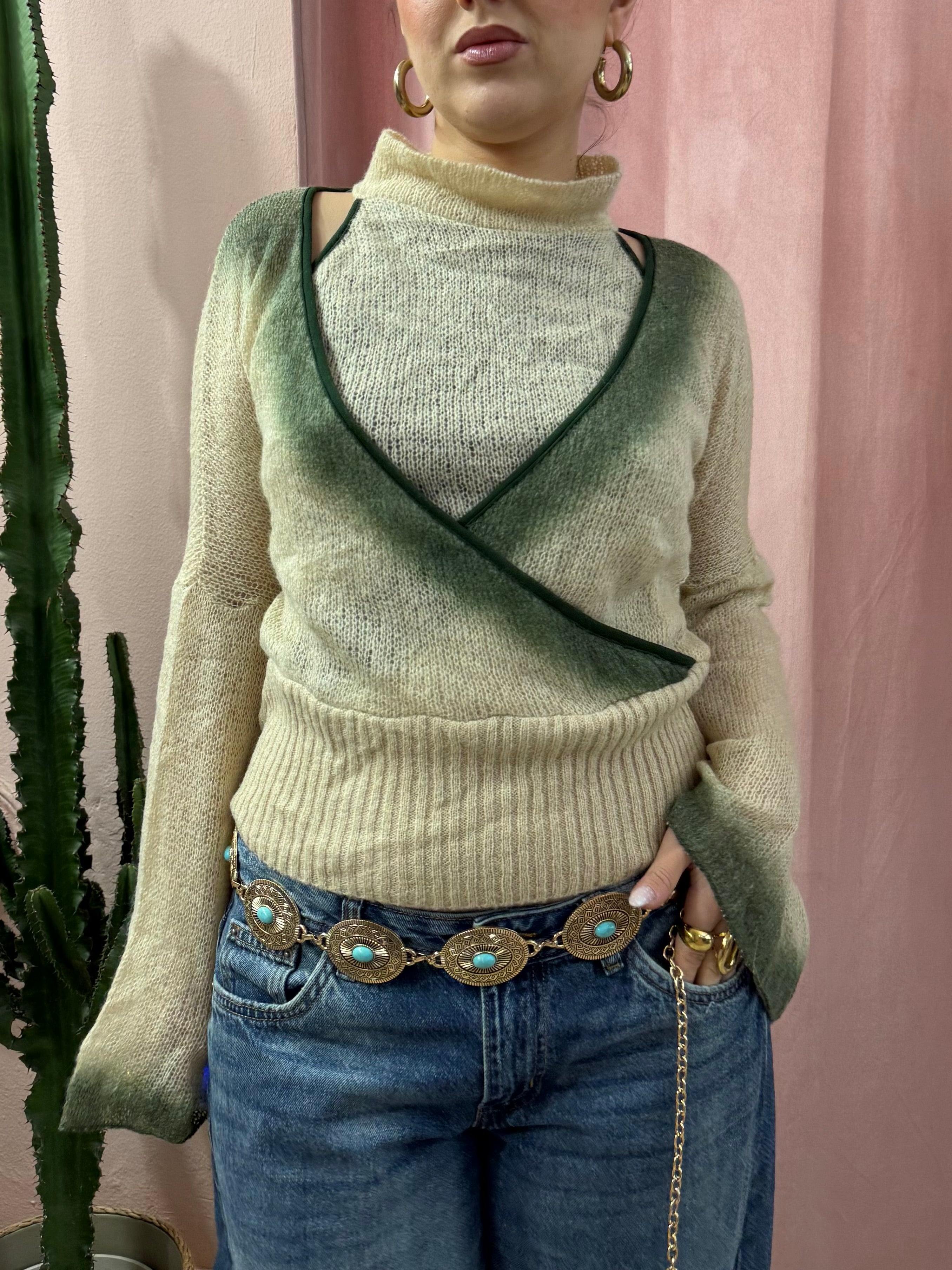 Top in maglia 00s misto lana