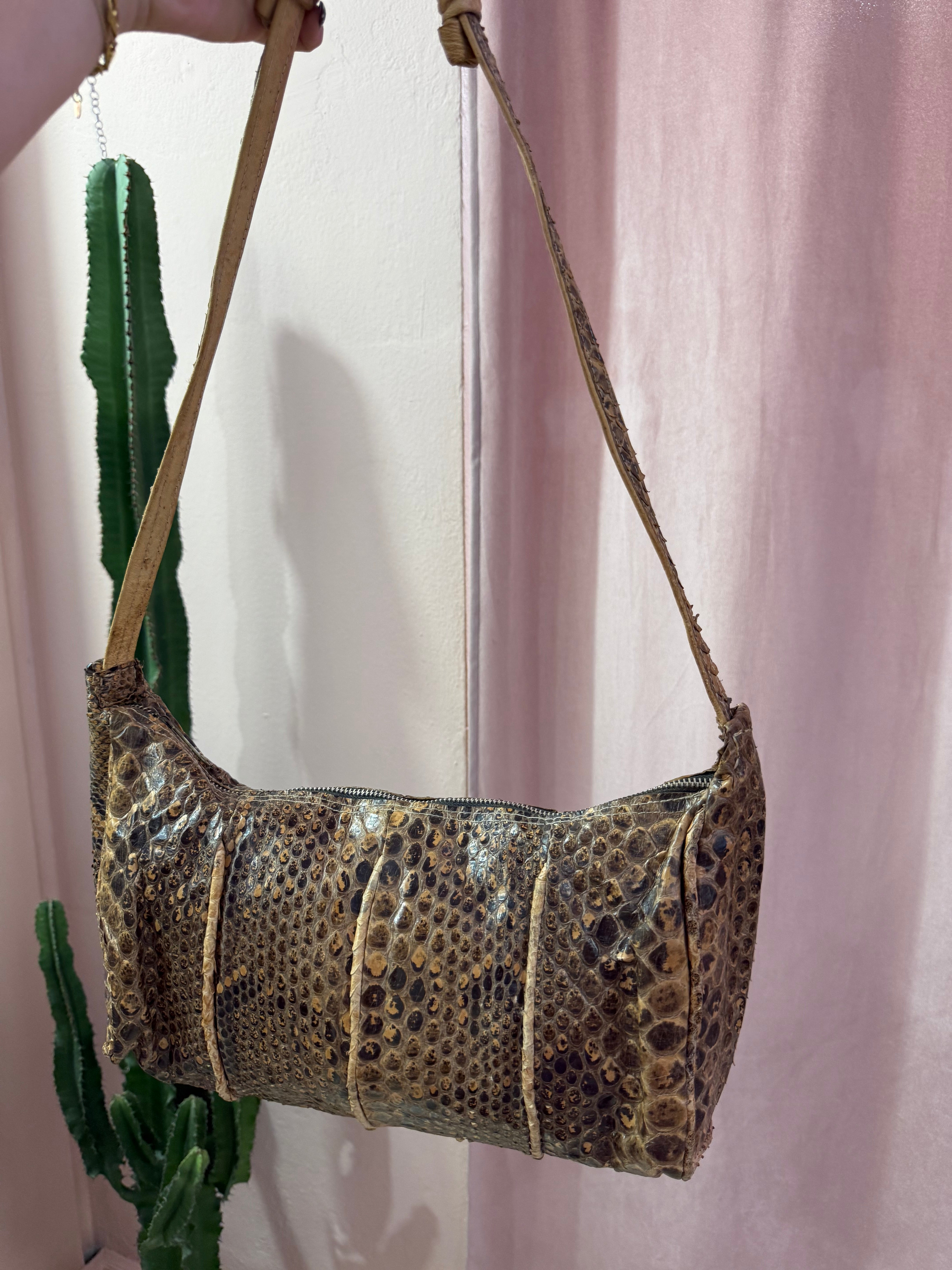 Borsa a tracolla vintage in pelle di serpente