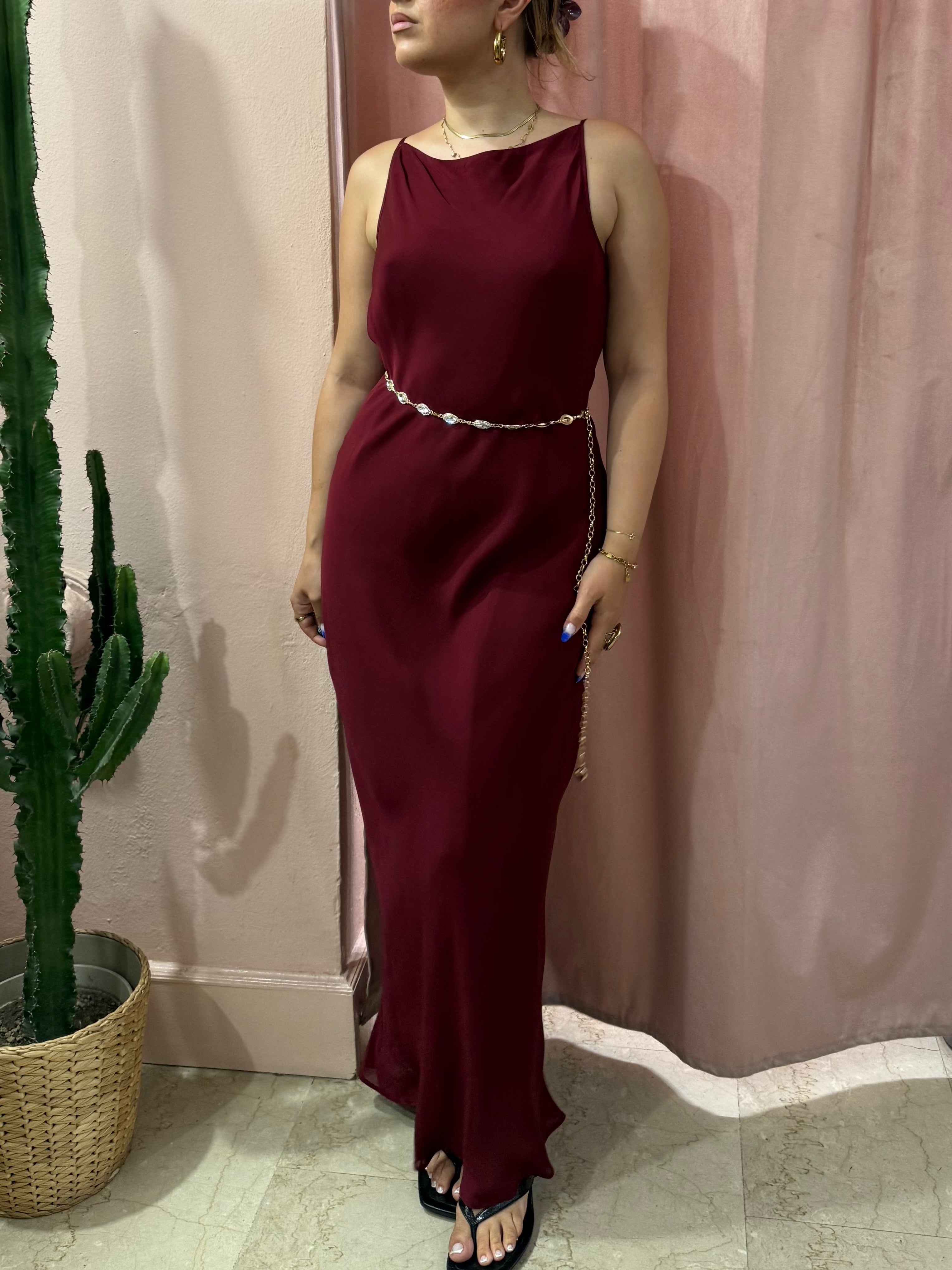 Maxi vestito bordeaux