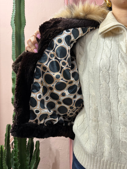 Pelliccia in castoro con collo in volpe