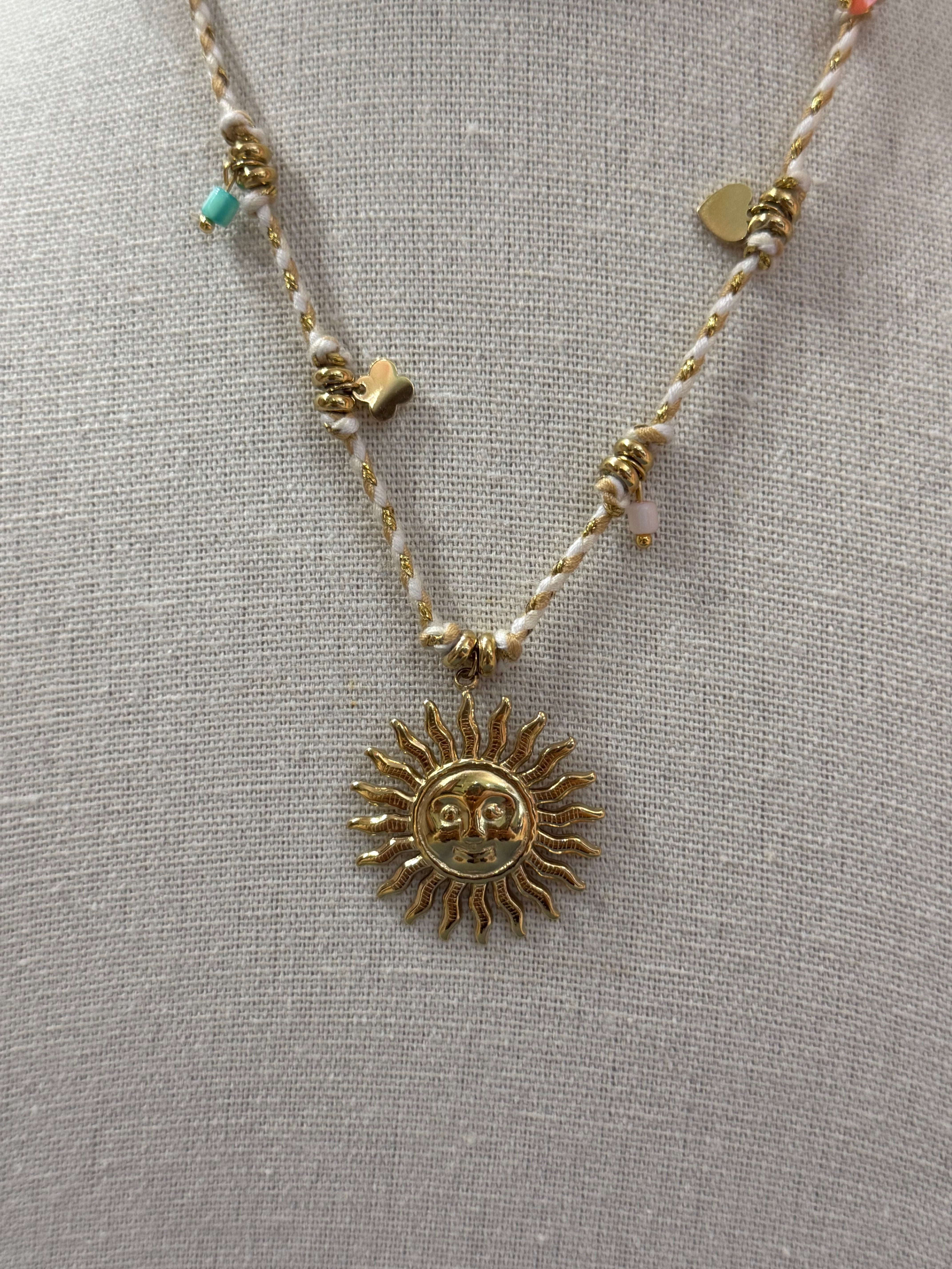 Collana con Sole in corda più colori