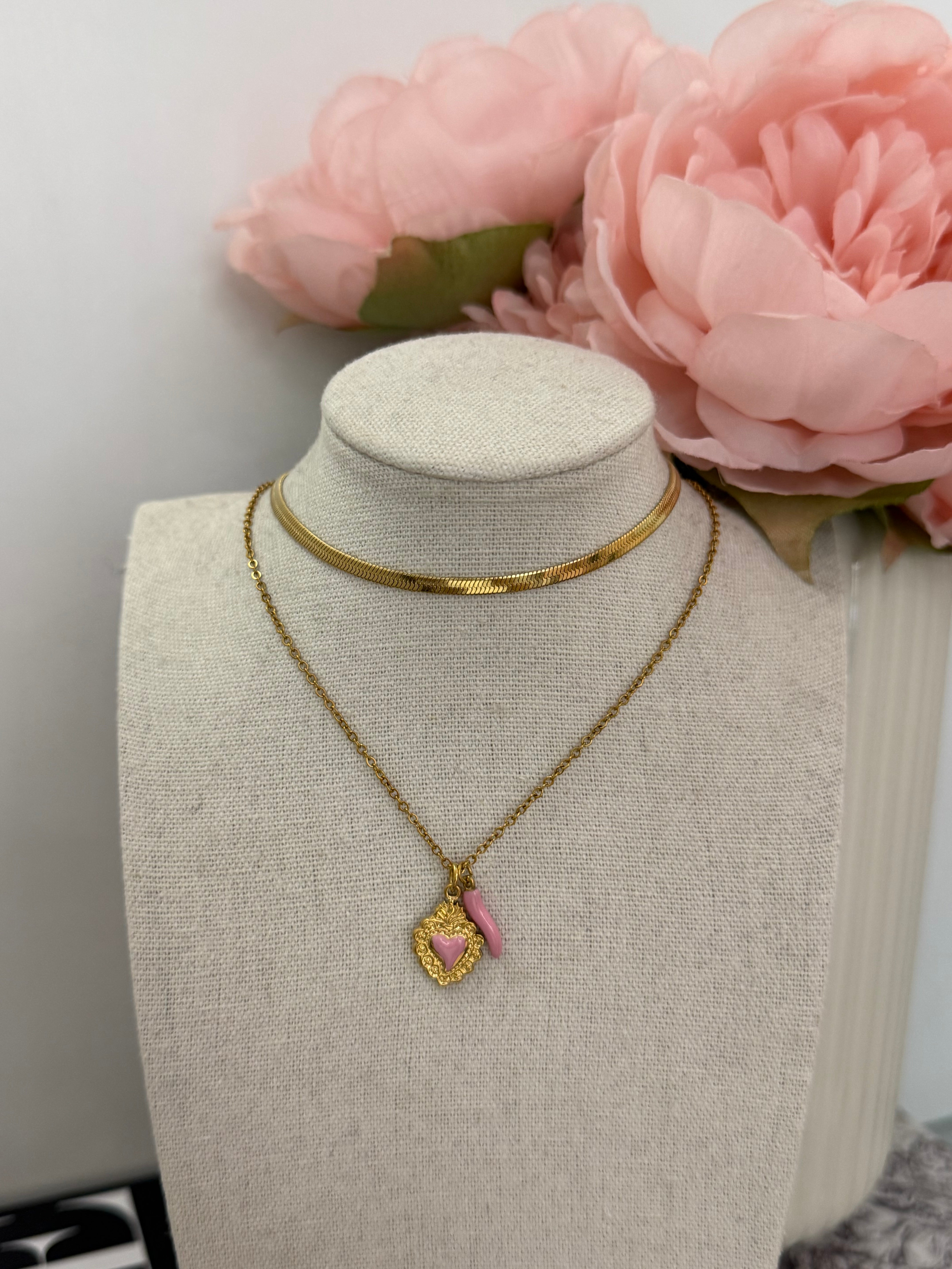 Collana Cuore Sacro portafortuna | più colori