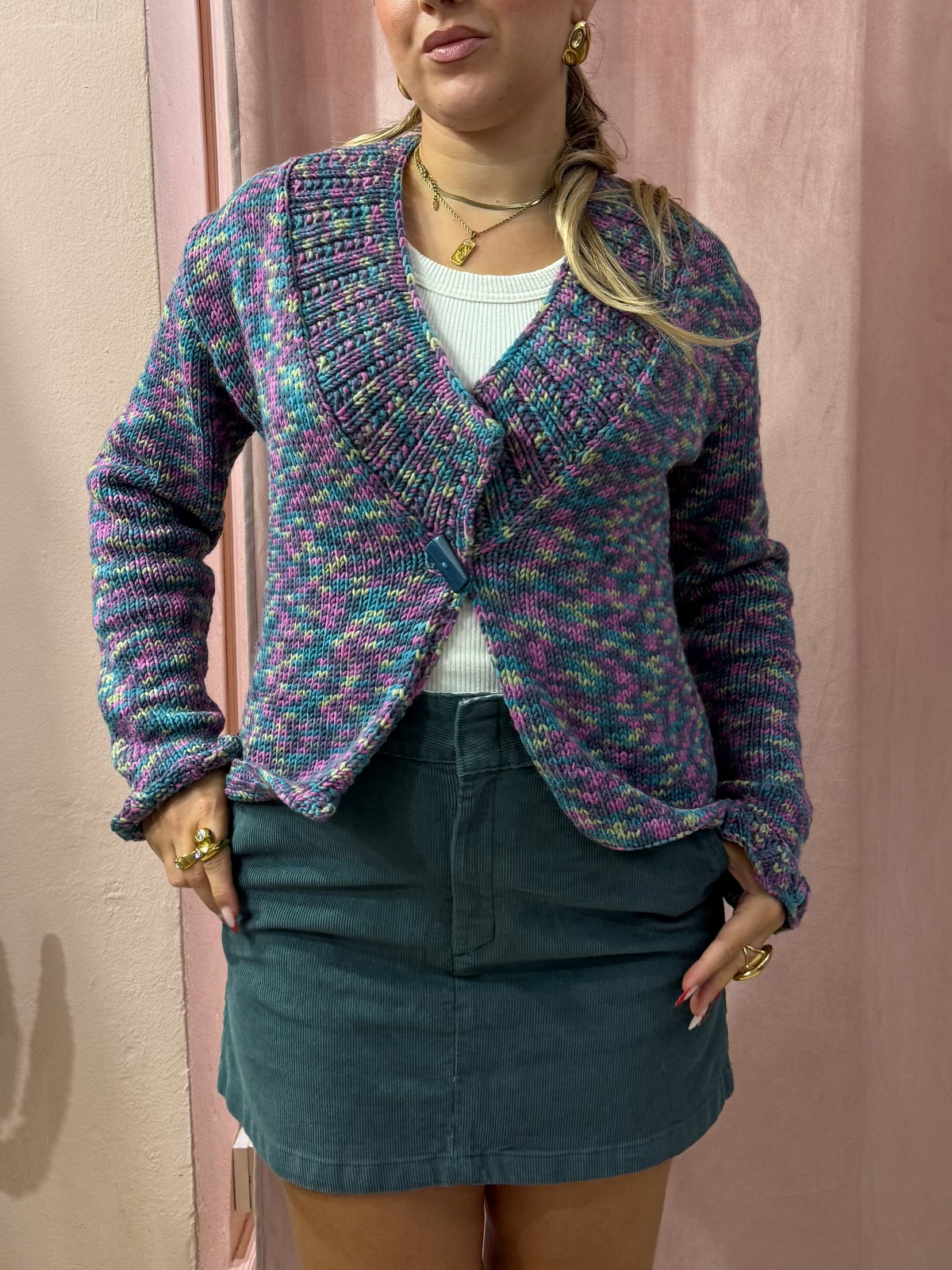cardigan in maglia multicolor