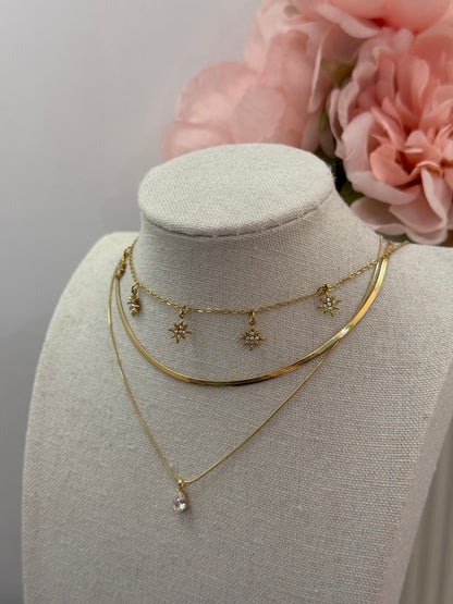 Collana girocollo Stelle punto luce gold/ silver