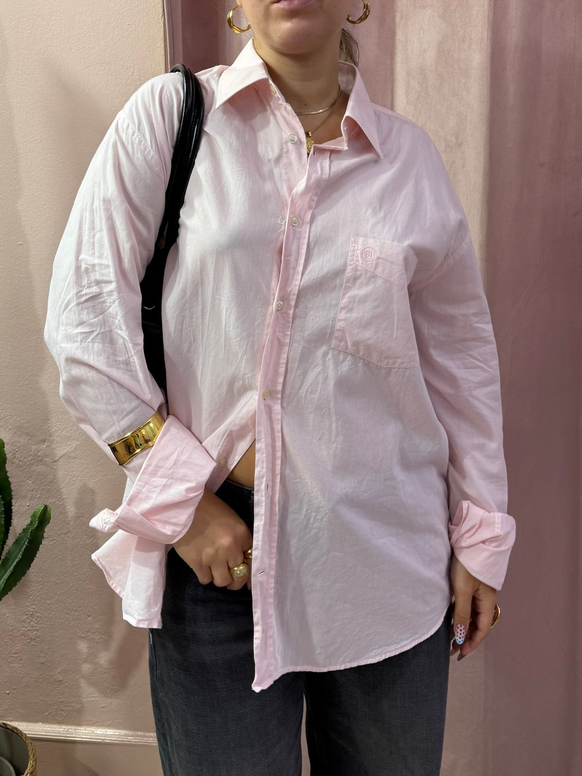 Camicia Fendi vintage rosa pastello