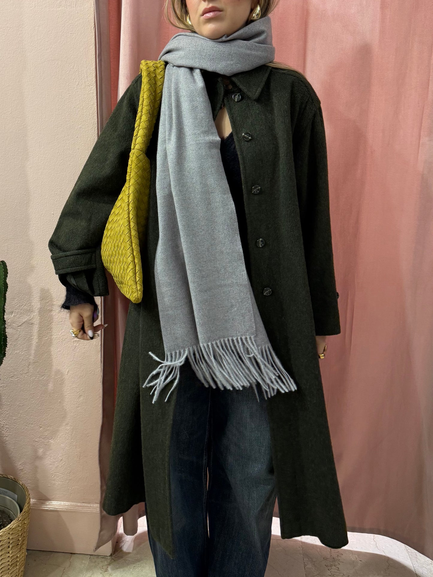 Cappotto maxi verdone in lana