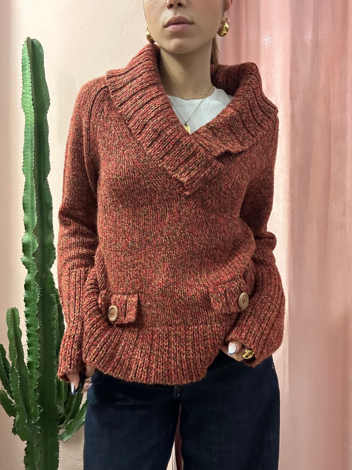 Maglione Max&co. mélange dettaglio tasche