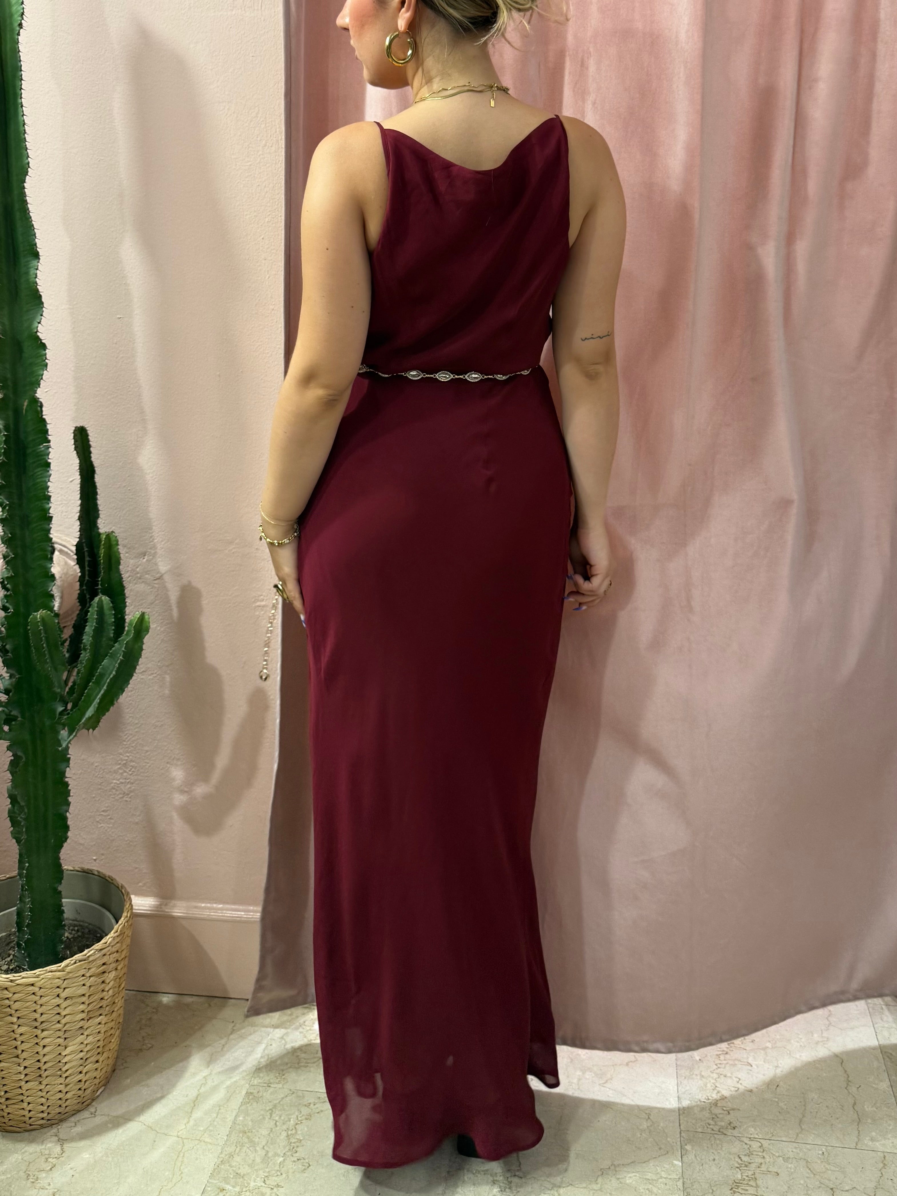 Maxi vestito bordeaux